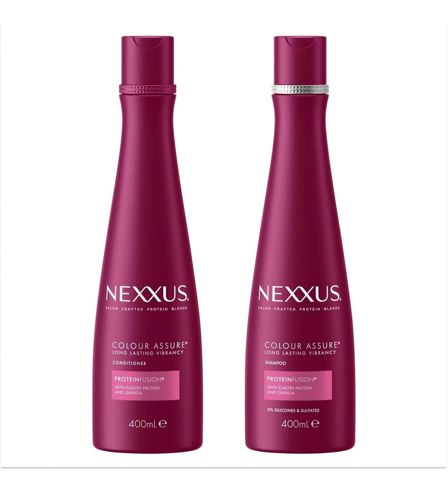 Nexxus Color Assure 2 Pack Shampoo 400ml and Conditioner 400ml with Elastin and Quinoa for Colored Hair to Preserve Hair Color and Intensity - Buy Online on GoSupps.com