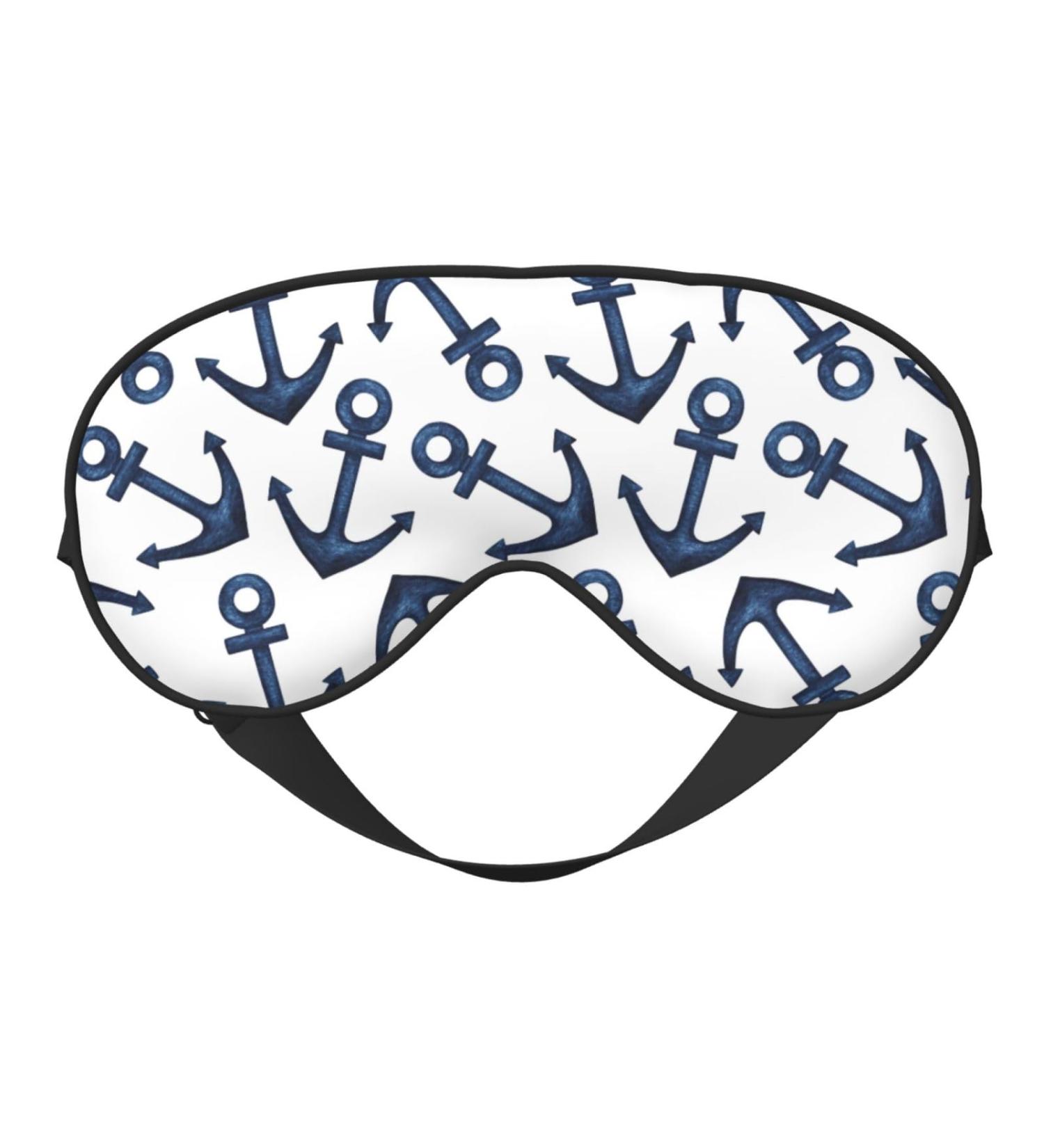 Navy Blue Anchor Sleep Mask Adjustable Double-Sided Eye Cover for Soft Sleep Perfect Shading & Eye Edema Reduction | International Shipping Available - Buy Online on GoSupps.com