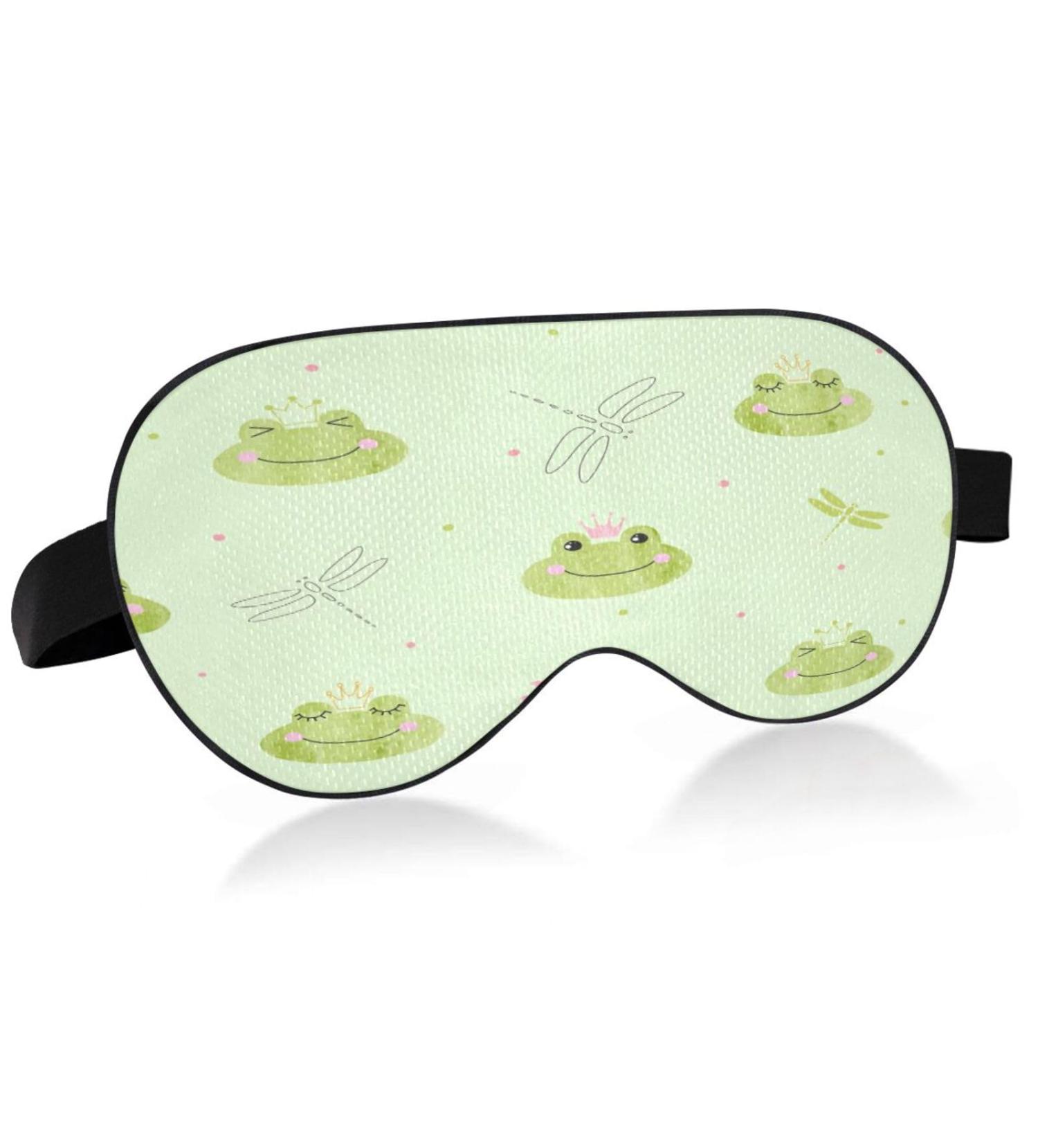WELLDAY Cute Frogs Dragonfly Sleep Mask - Soft Comfort Eye Shade for Men Women - Adjustable Strap for Blockout Light - Buy Online on GoSupps.com
