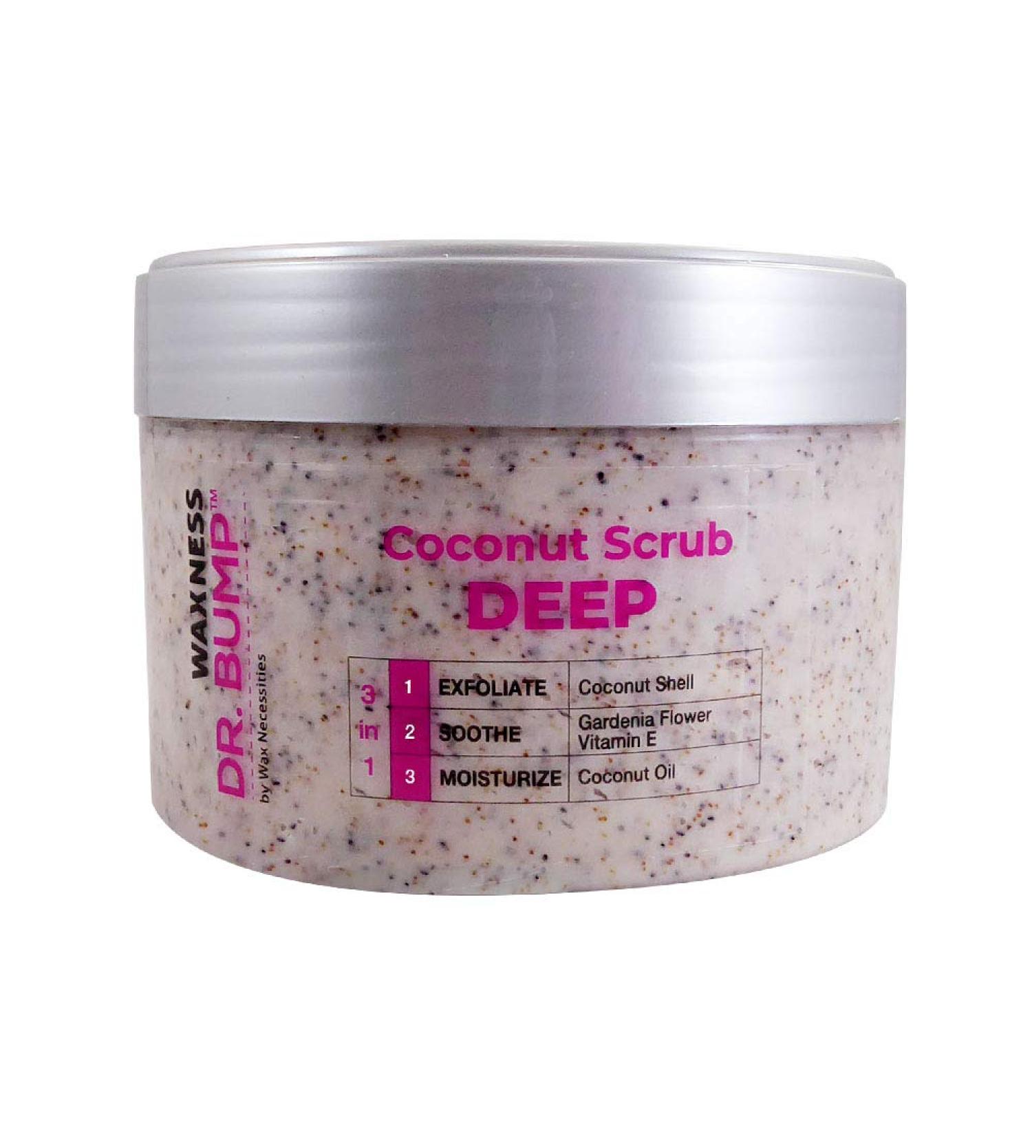Waxness Dr. Bump Coconut Shell Scrub 3 in 1 - Deep Exfoliating Treatment 8.8 Oz / 250 g | International Shipping - Buy Online on GoSupps.com