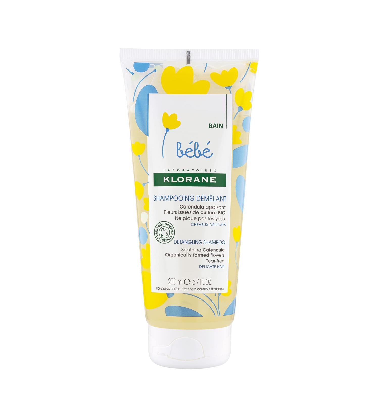 Klorane - Baby Detangling Shampoo with Soothing Calendula - Infant & Baby from birth - Delicate Hair biodegradable - 200ml - Buy Online on GoSupps.com