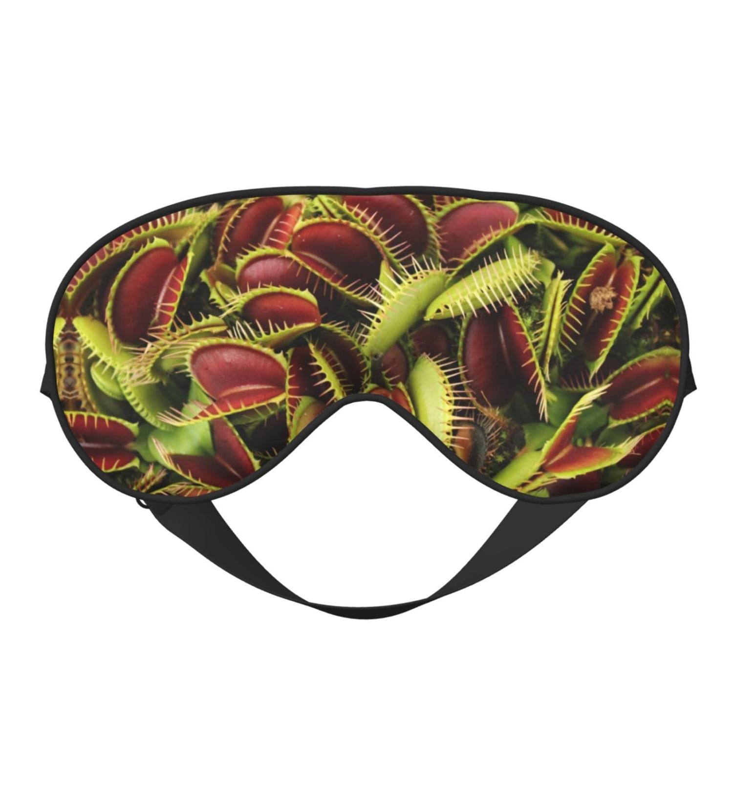 Plant Print Unisex Sleeping Eye Mask | Soft Comfortable Light-Blocking Sleep Mask - Black - Buy Online on GoSupps.com