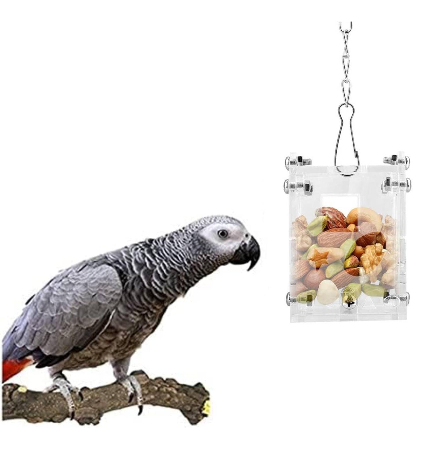 OKBY Parrot Feeding Toys - Acrylic Parrot Pets Feeder Food Basket Feeding Puzzle Toys Peanut Fruit Vegetables - Buy Online on GoSupps.com
