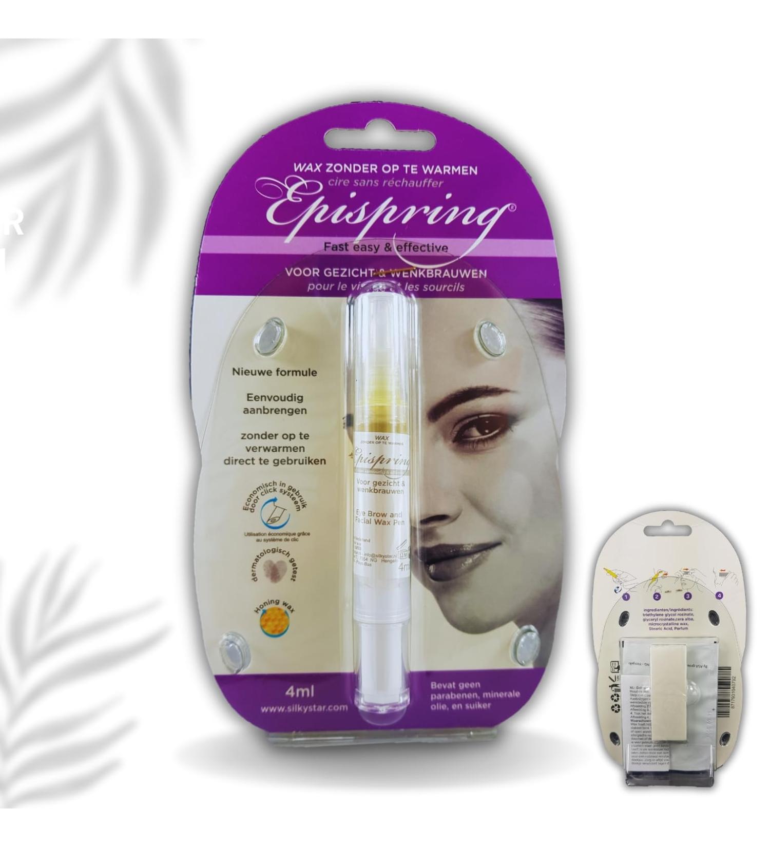 EPISPRING WACHS Pencil for Face & Eyebrow Hair Removal - 20 Wax Strips & Cleaning Cloth Set | Ladies Beard Grooming Tool - Buy Online on GoSupps.com