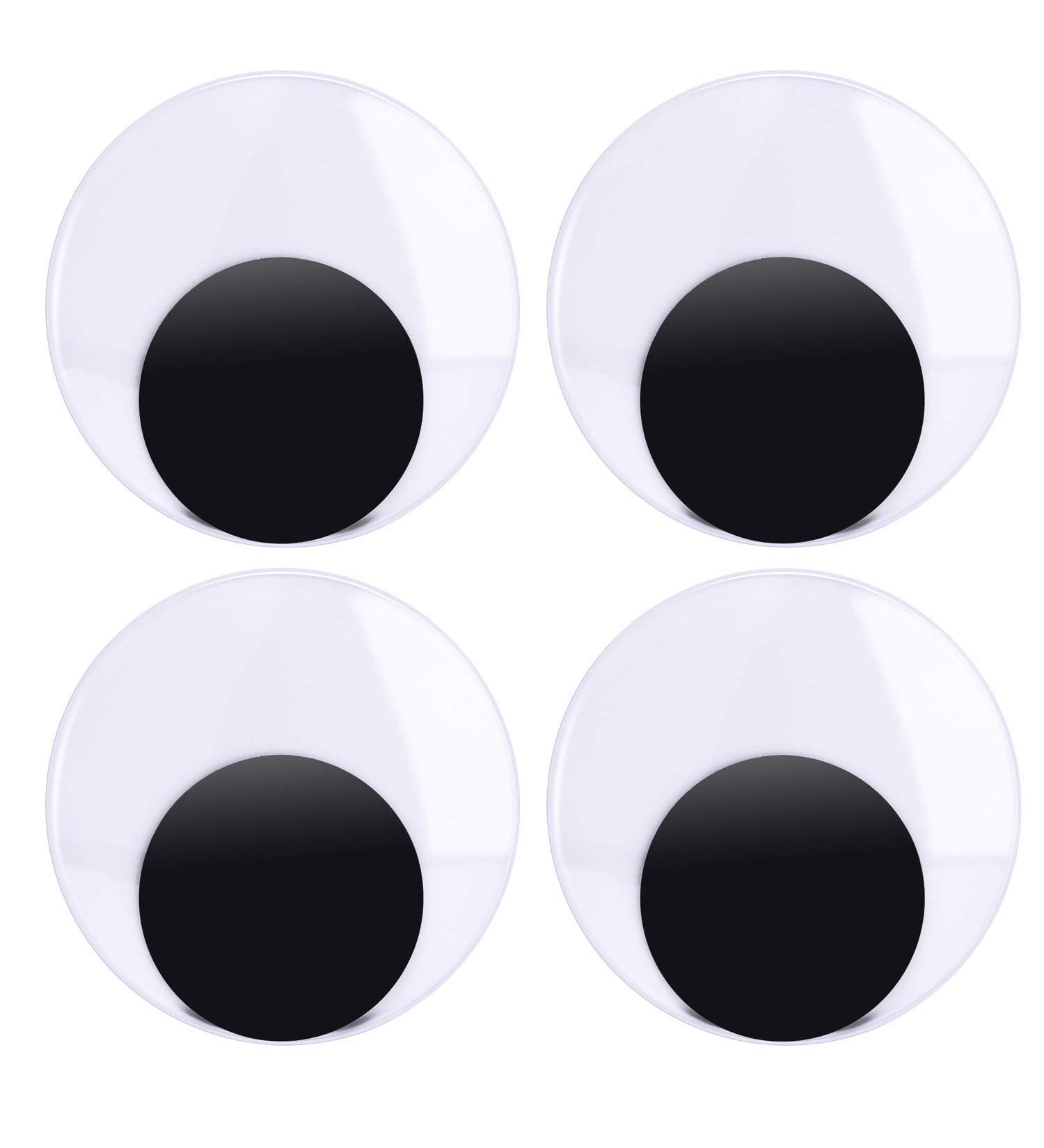 Sunmns 4 Inch Large Wiggle Eyes - Self Adhesive Craft Decorations (4 Pack) - Buy Online on GoSupps.com
