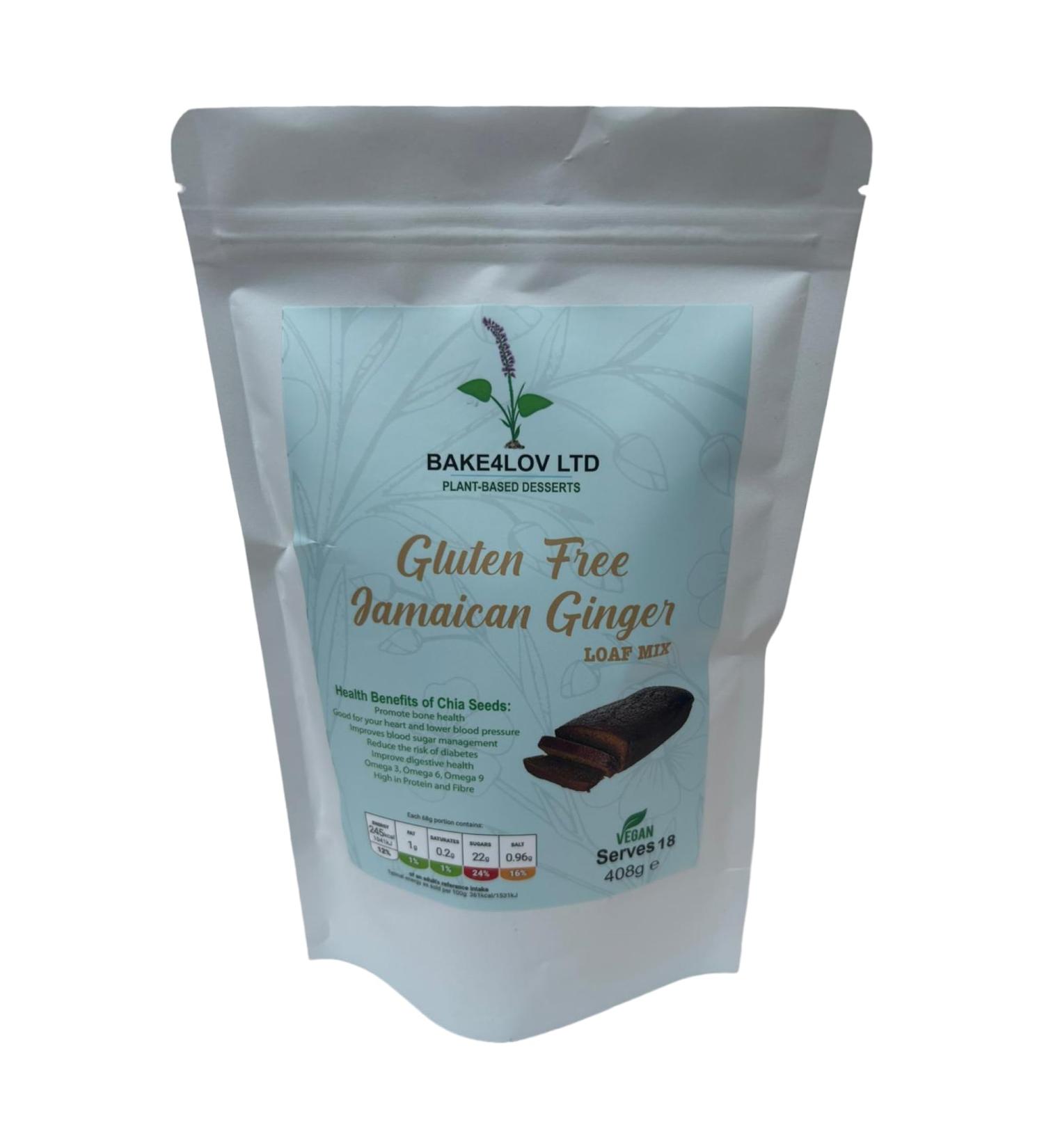 Bake4Lov Ltd Plant-Based Gluten-Free Ginger Loaf Mix - 408g