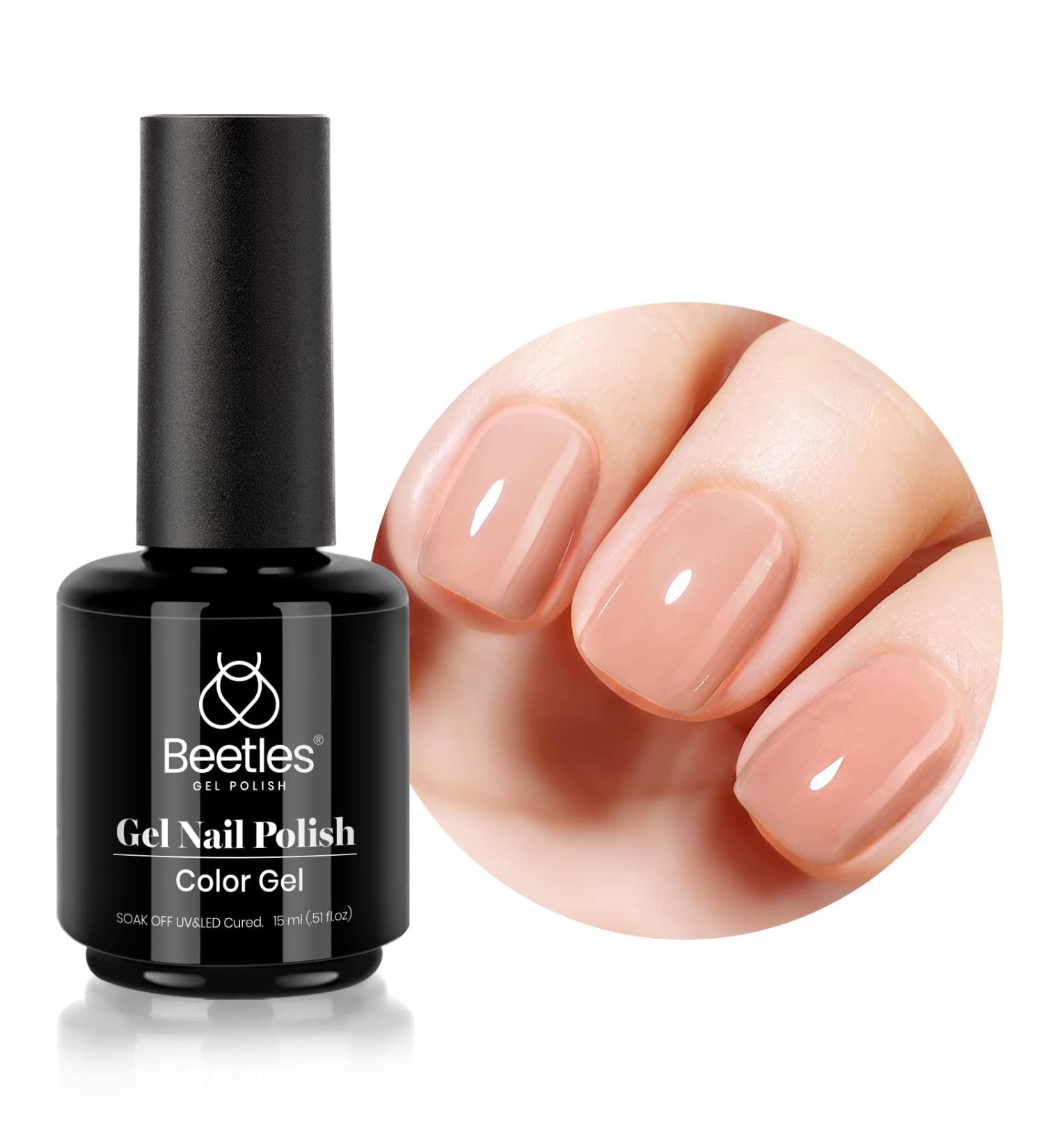 Beetles Nude Gel Nail Polish Set 15ml - Neutral Mocha Mouse Cake Color | Translucent Soak Off U V LED Nail Lamp Gel Polish | Nail Art Gift for Women - 0.5Oz - Buy Online on GoSupps.com