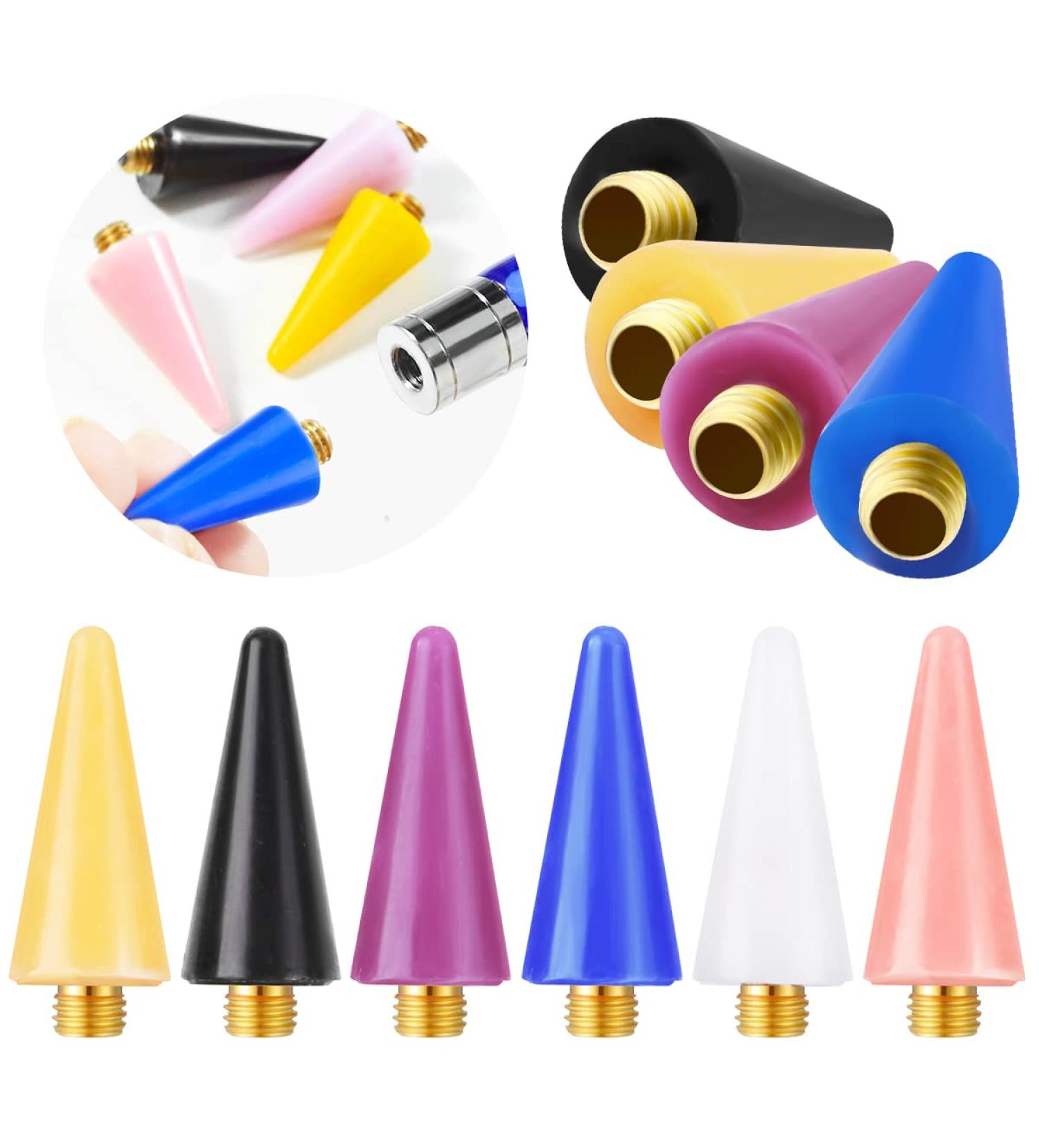 Yzzseven 6-Piece Nail Rhinestones Picker Replacement Wax Tips Set - 6 Colors, Style 10 - Buy Online on GoSupps.com