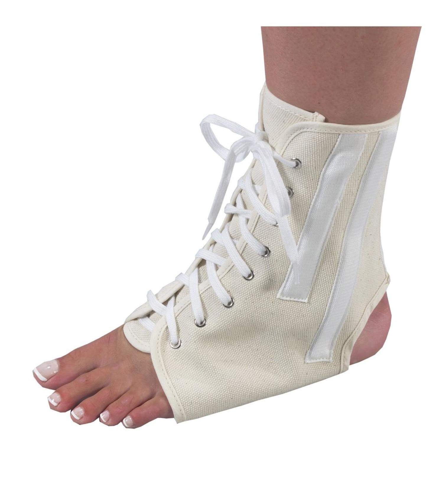 Canvas Ankle Brace with Laces Black Large