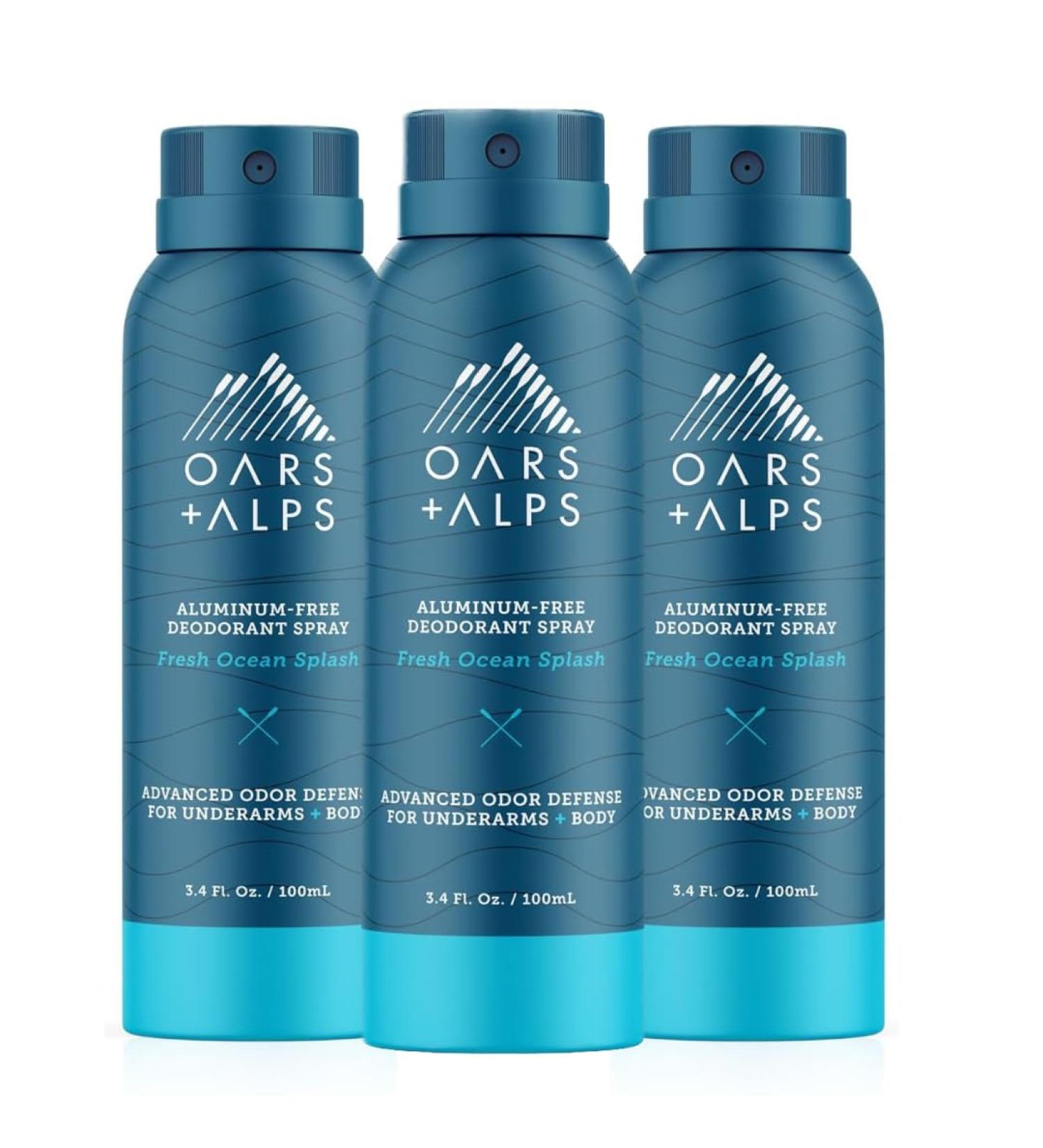 Oars + Alps Spray Deodorant for Men and Women Aluminum Free Deodorant and Full Body Spray Fresh Ocean Splash 3ct Fresh Ocean Splash 3.4 Fl Oz (Pack of 3) - Buy Online on GoSupps.com