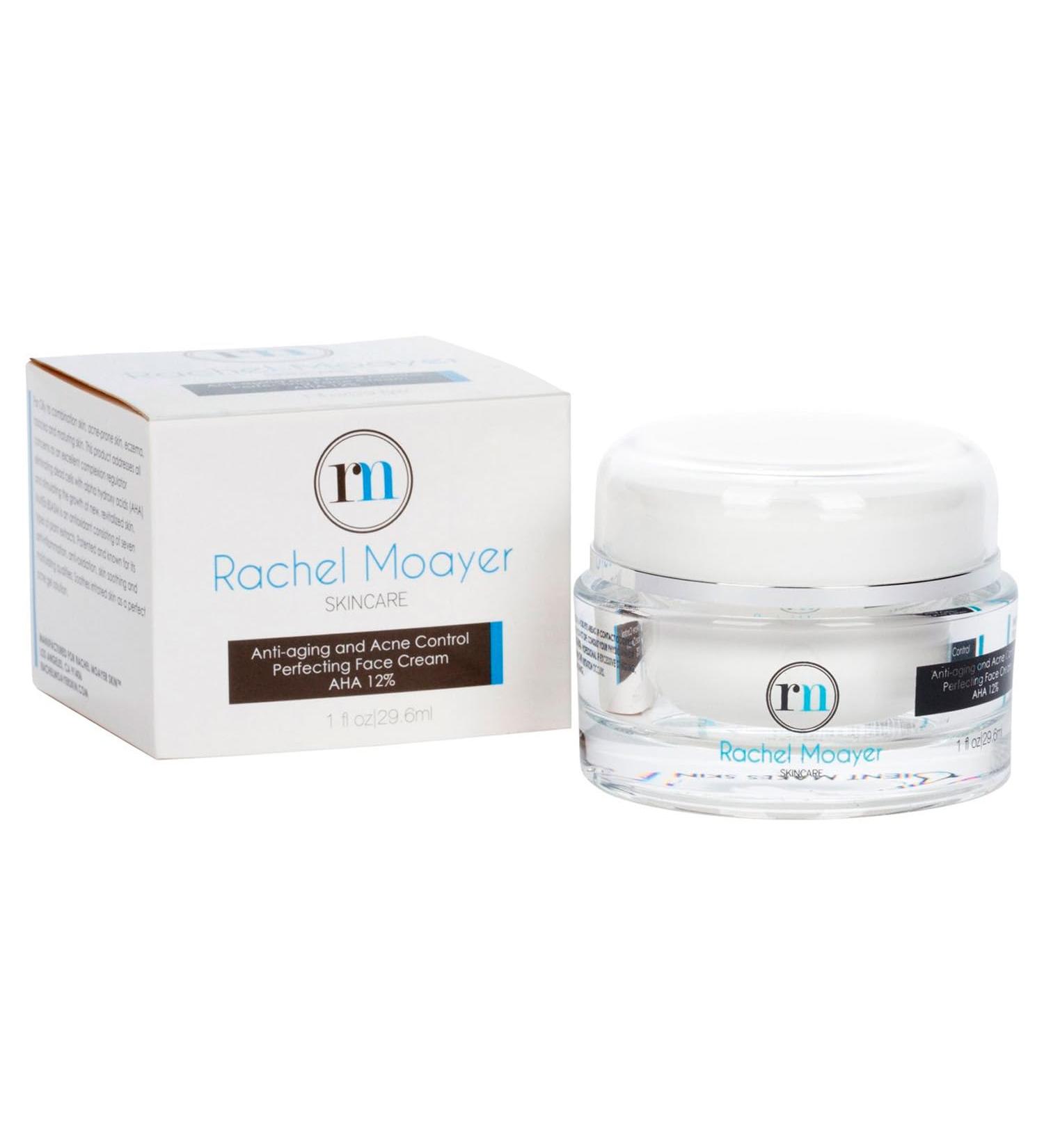 Rachel Moayer Skin RM Anti-Aging Face Cream - AHA 12% Acne Control & Anti-Wrinkle Moisturizer for Men & Women | Hydrating Peptide & Collagen Boosting - Buy Online on GoSupps.com