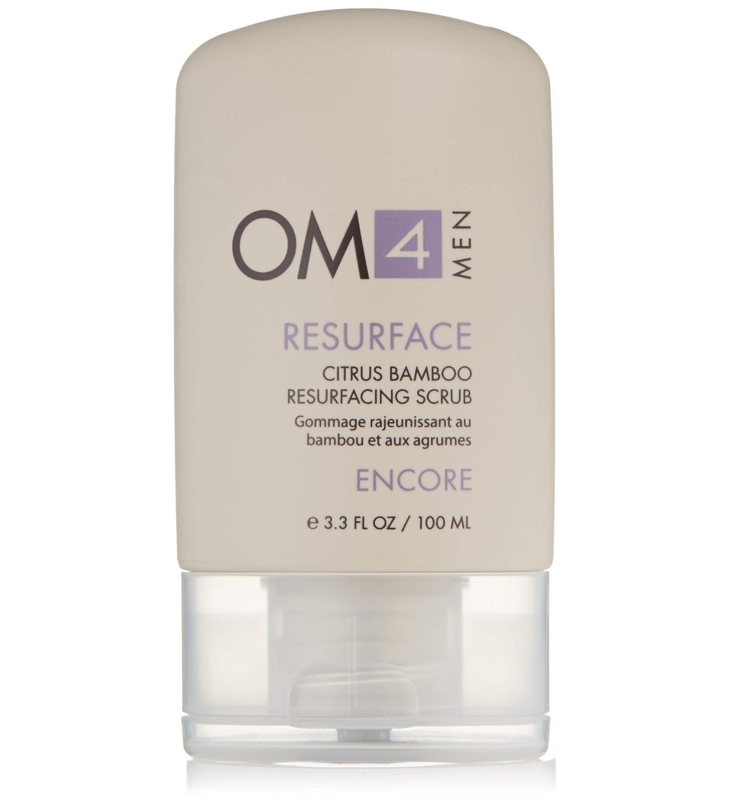 OM4 Resurface Citrus Bamboo Scrub - Men's Gentle Exfoliator to Renew Brighten & Hydrate Skin | International Shipping Available - Buy Online on GoSupps.com