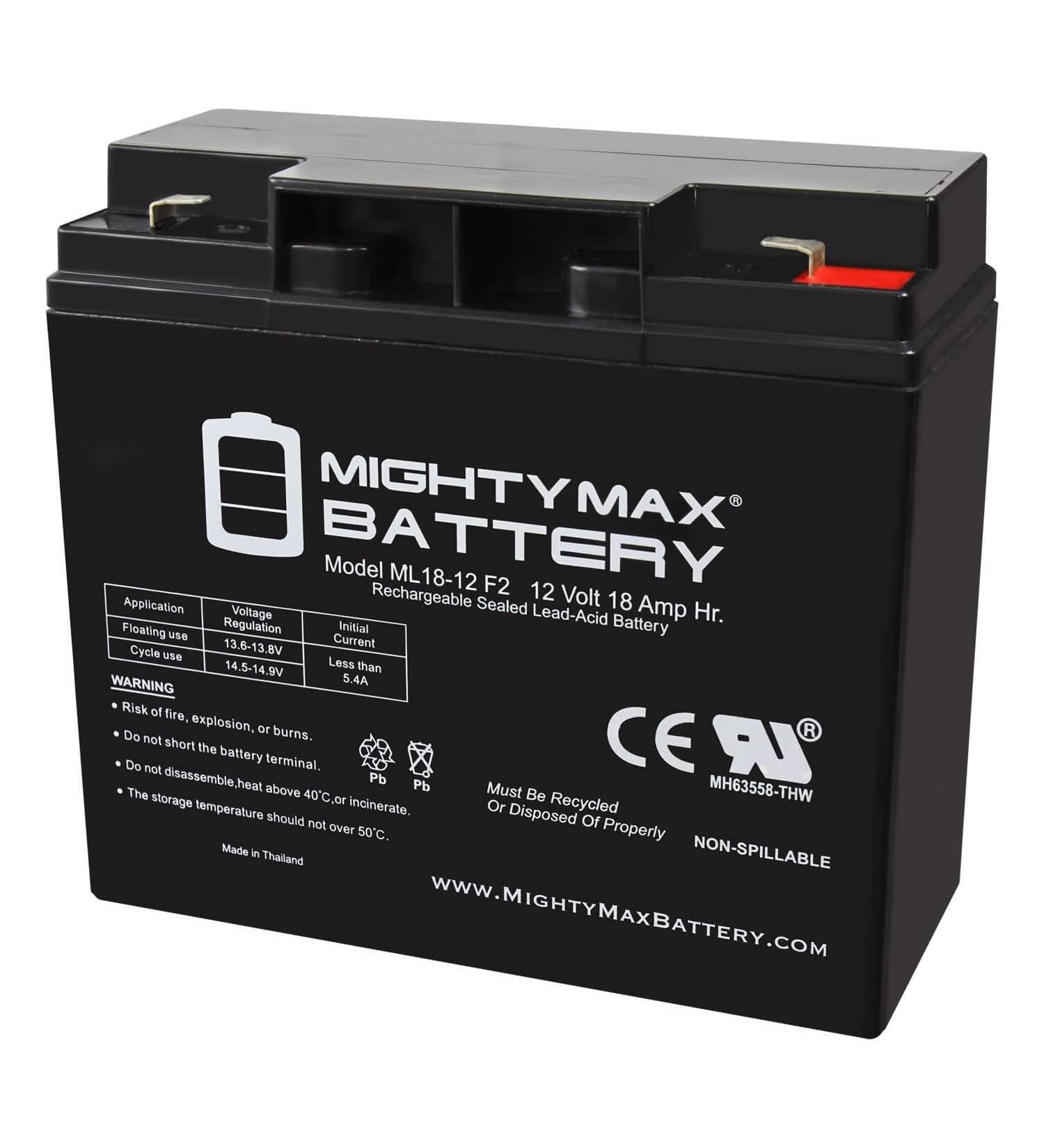 Mighty Max Battery 12V 18AH F2 SLA Replacement for Bright Way Group BW 12180 - Reliable International Shipping - Buy Online on GoSupps.com