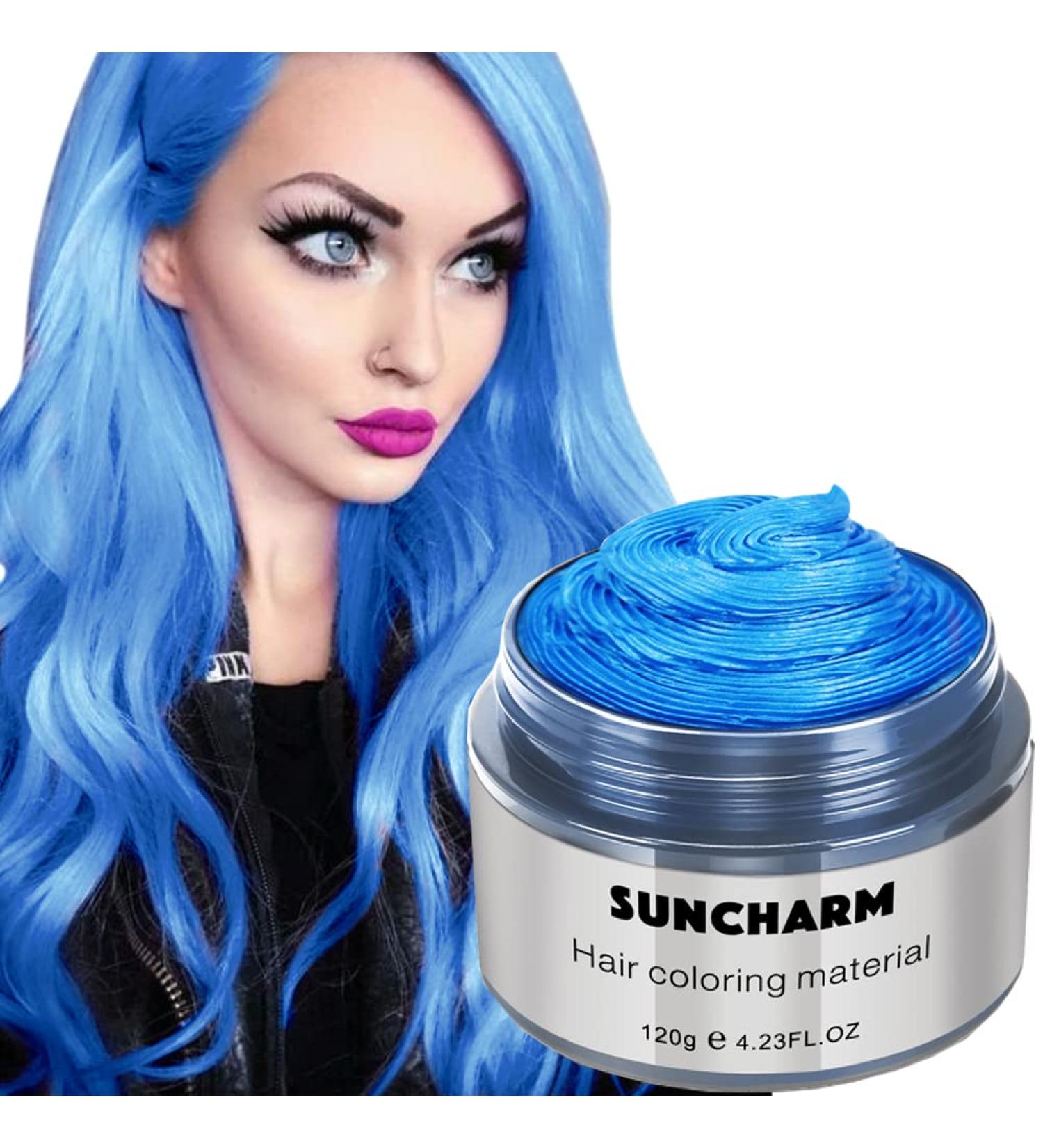 Temporary Blue Hair Wax - Wash Out Color for Men & Women | Hairstyle Cream & Pomade - Buy Online on GoSupps.com