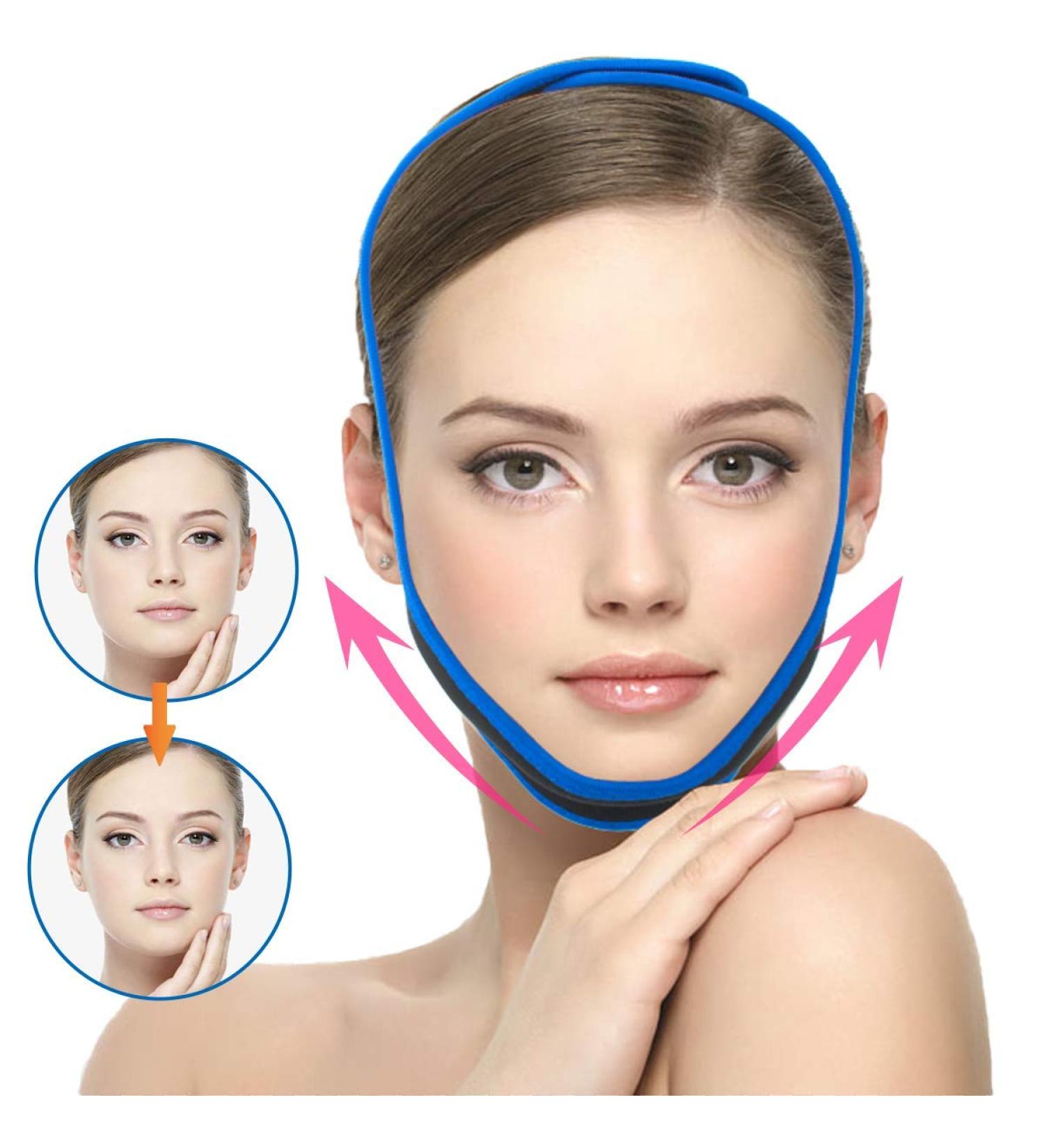 Facial Slimming Strap Chin Up Patch Double Chin Reducer Face Lifting Belt Bandage Anti Wrinkle Face Mask Band V Line Lifting Chin Strap for Women Men Eliminates Sagging Skin Lifting Firming Anti Aging