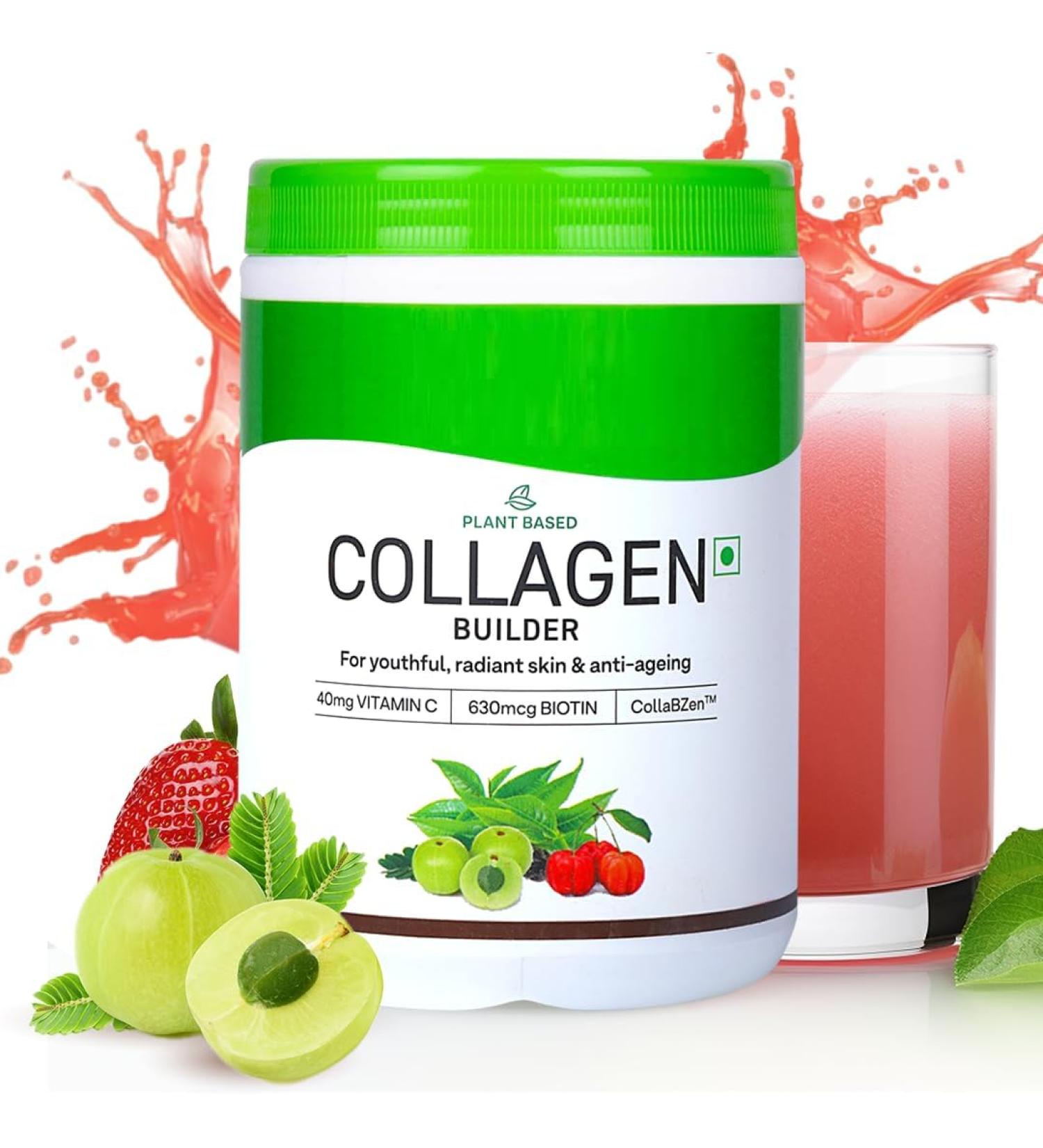 Collagen (Tangy Amla) with Biotin & Vitamin C For Brighter & Youthful Skin | Collagen Supplement For Women & Men | Plant Based Collagen Powder | Certified Vegan 250g (Pack of 1) - Buy Online on GoSupps.com
