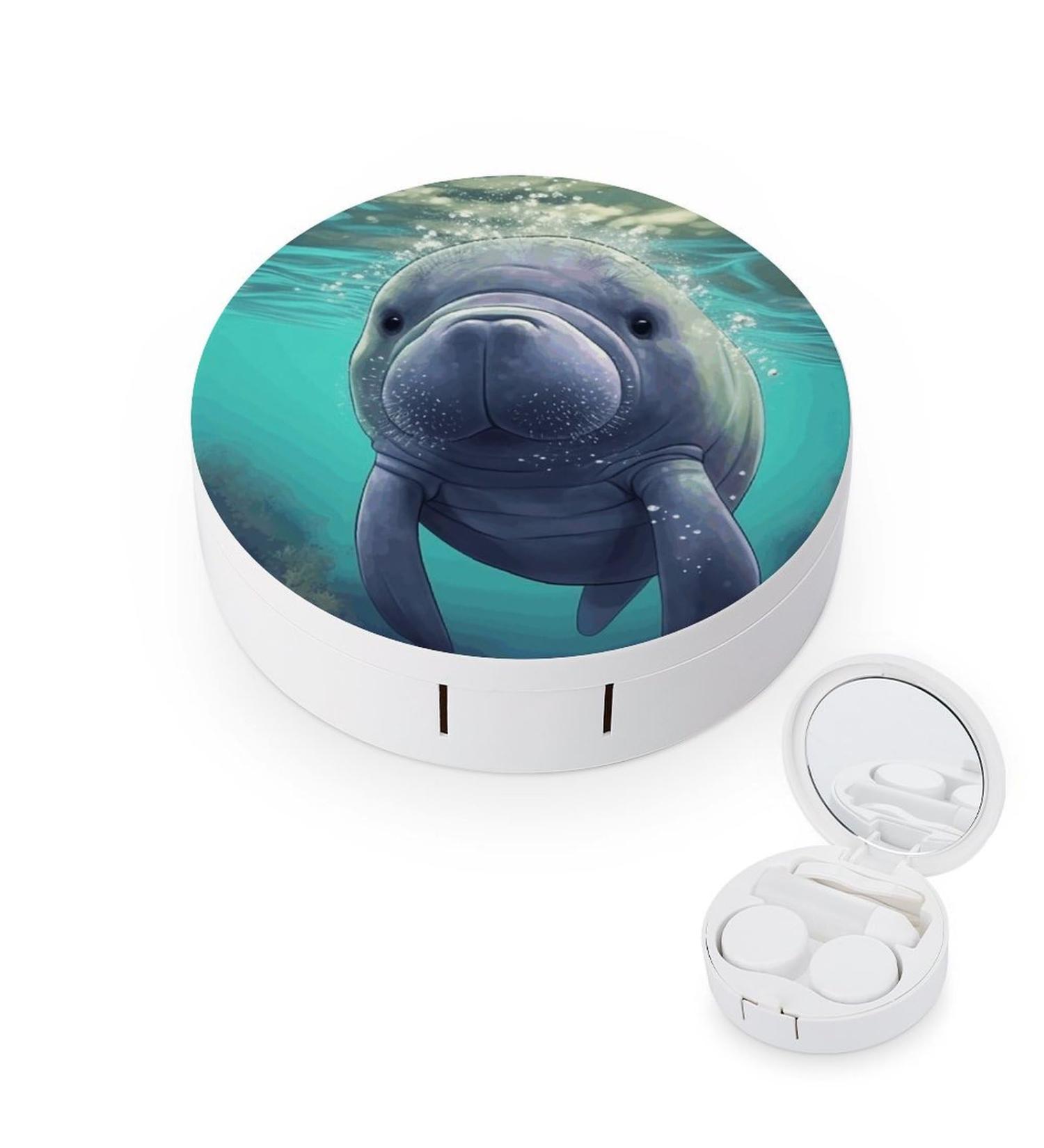 Cute Sea Animal Manatee Contact Lens Case - Travel Care Box for Contacts - Buy Online on GoSupps.com