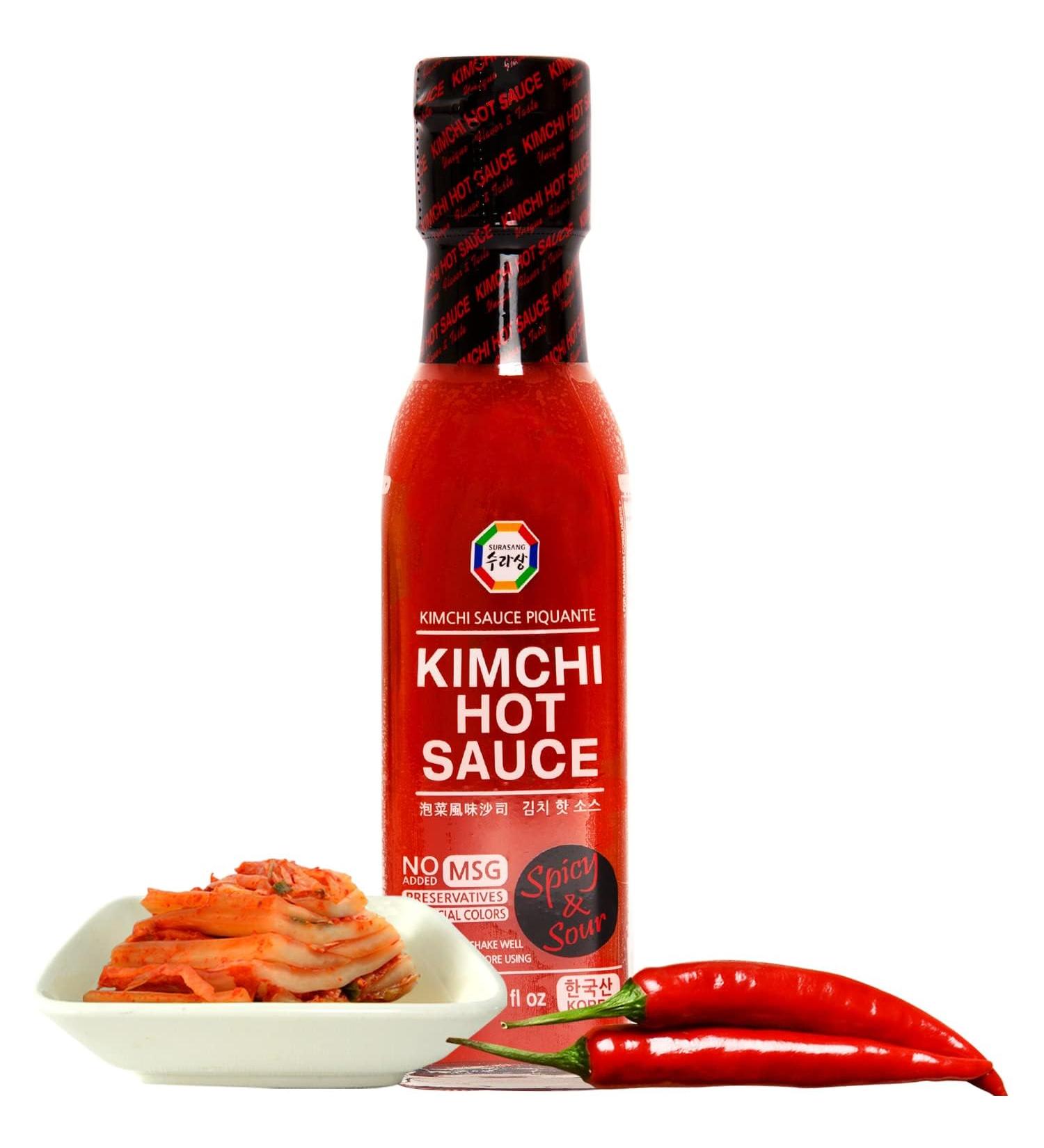 Kimchi Hot Sauce Made with real Kimchi and Gochugaru Bright and Spicy Piquant Flavor Preservative Free Multipurpose Great for Pizza and Taco Gift Idea for Hot Sauce Enthusiast 230ml - Buy Online on GoSupps.com