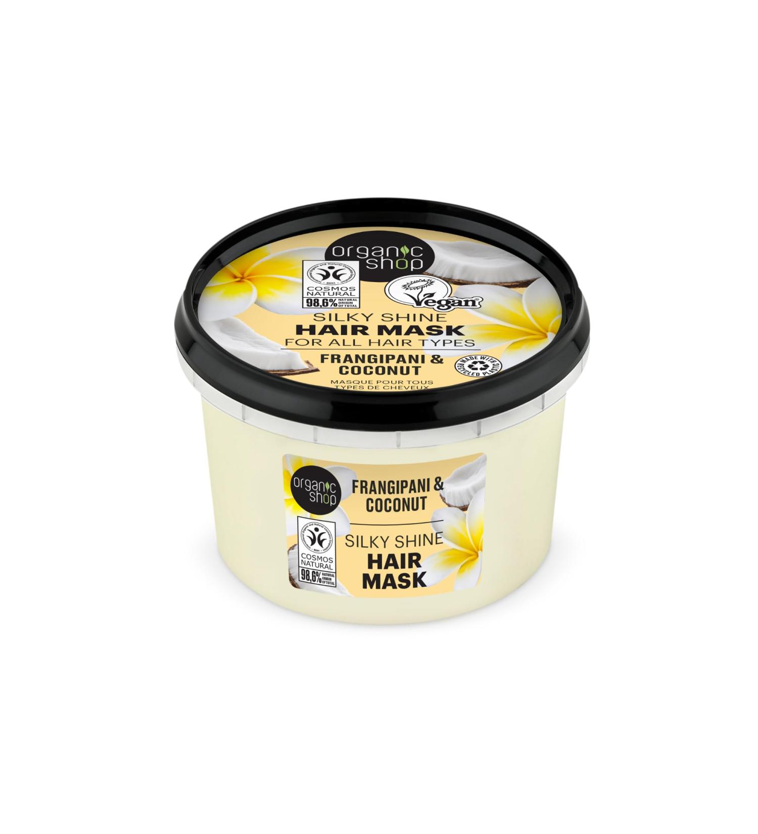 ORGANIC SHOP FRANGIPANI COCONUT HAIR MASK SILKY SHINE 250ML Masque capillaire