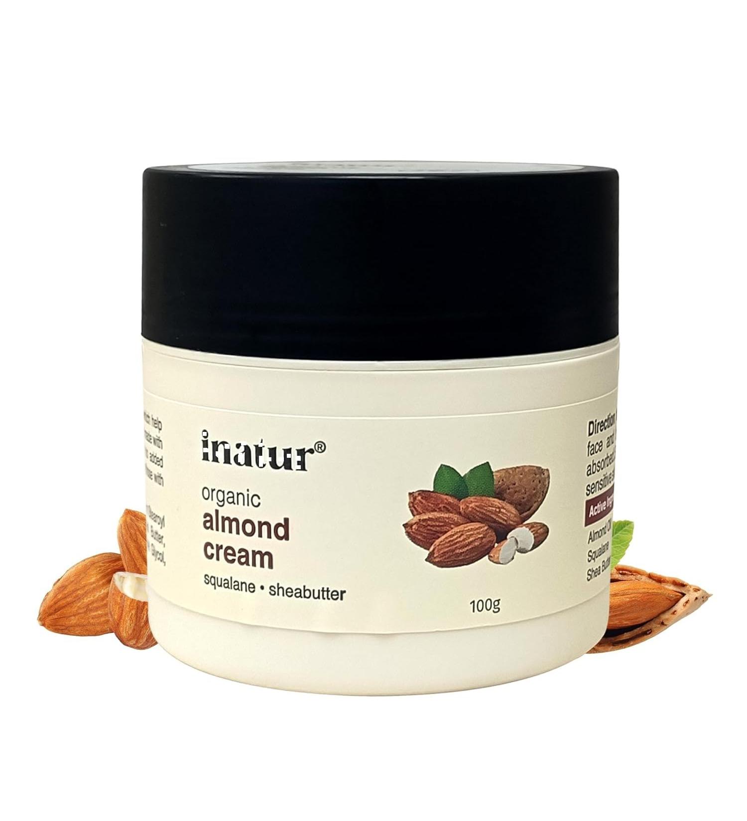 Almond Cream 100g | with Almond Oil Shea Butter Glycerin & Vitamin E | Lightweight Non-Sticky Fragrance-Free Daily Moisturizer for Face & Body | Ideal for Dry & Sensitive Skin - Buy Online on GoSupps.com