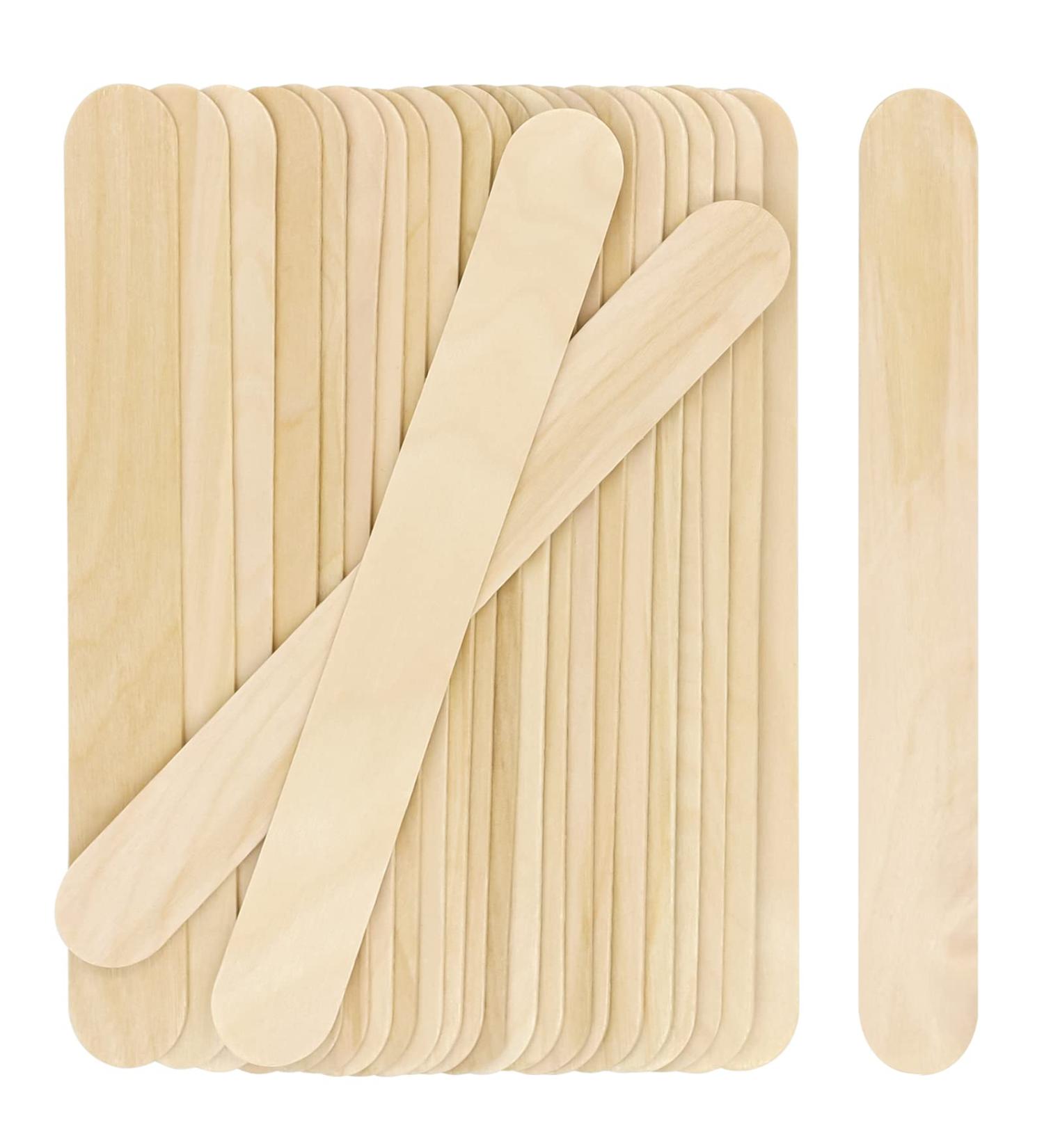WISYOK 8'' Jumbo Craft Sticks 60pcs - Natural Premium Wood - Multi-Use Tongue Depressors, Plant Labels, Hair Removal - Karlash Jumbo Sticks - Buy Online on GoSupps.com