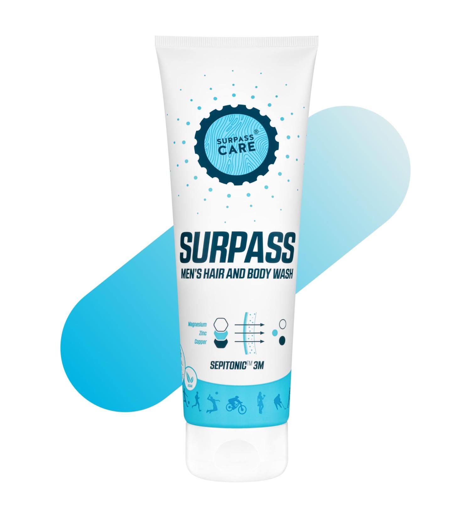 SURPASS Post Workout Body Wash for Men | Magnesium Energizing Shower Gel | Anti-Aging & Moisturizing | Accelerates Skin Recovery (8.45oz - Buy Online on GoSupps.com