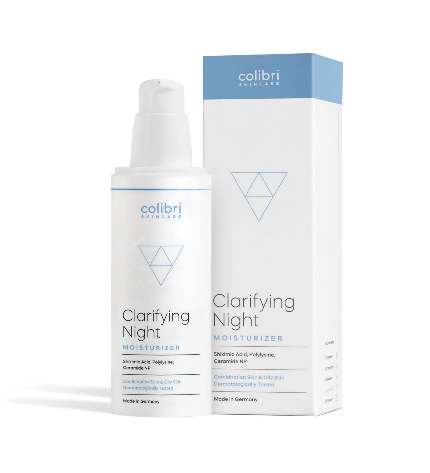 colibri skincare Clarifying Night Moisturizer 80ml - Night face cream for impure skin against imperfections and face moisturizer for oily skin - Buy Online on GoSupps.com