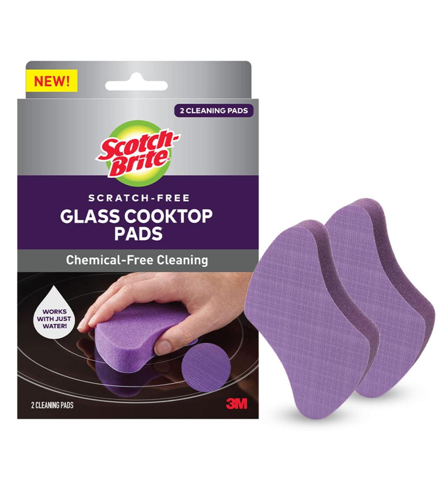 Scotch-Brite Glass Cooktop Pads - Chemical-Free Cleaning for Glass Stovetops (2 Pack) - Buy Online on GoSupps.com