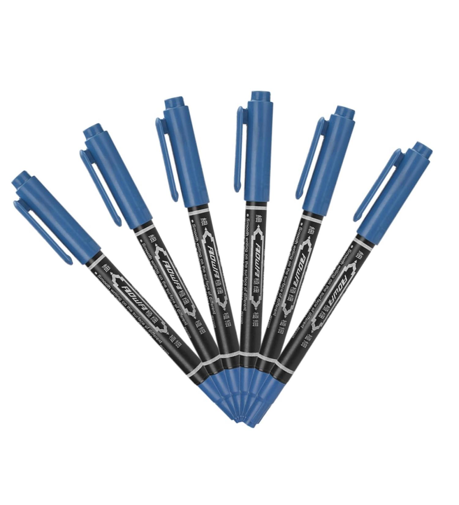 6pcs Eyebrow Eye Mapping Makers Oil Position Brow Waterproof Mark Fine Makeup Pens Marking Pen 13.9x1.8cm Blue - Buy Online on GoSupps.com