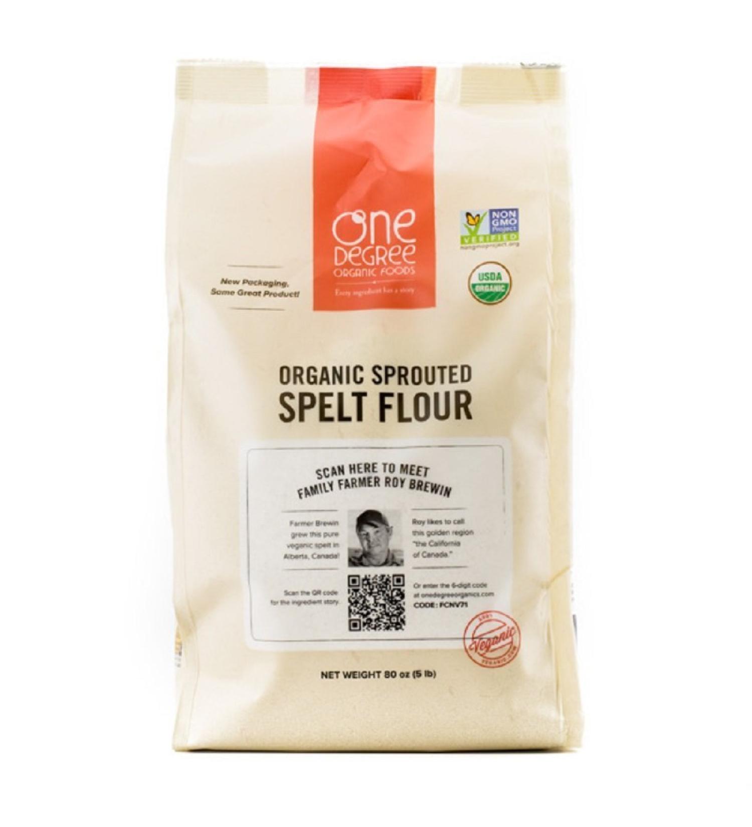 One Degree Organic Foods Sprouted Spelt Flour - 80 oz | Organic & Nutritious Baking - Buy Online on GoSupps.com