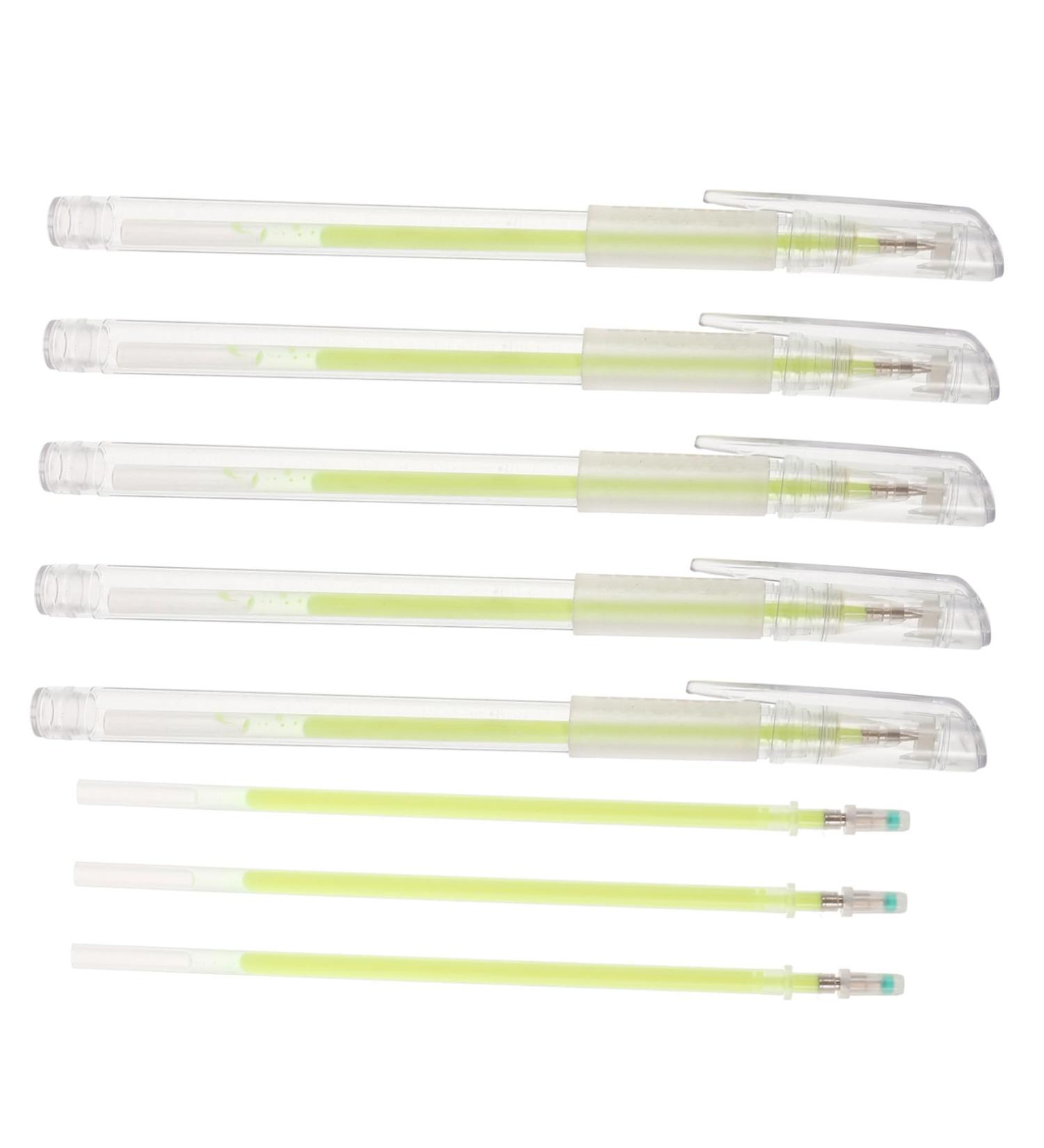 Mikinona 5pcs Beauty Spot Eyebrow Pen Fluorescent Green Pen Markers Pen Marking Pen Plastic - Buy Online on GoSupps.com