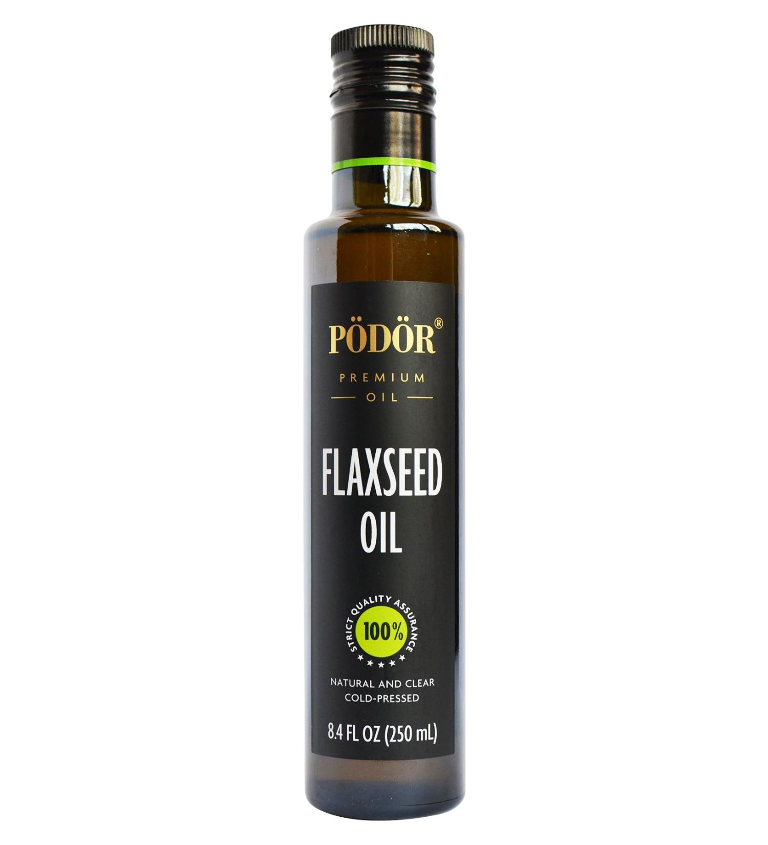 PDR Premium Flaxseed Oil - 8.4 fl. Oz. | Cold-Pressed, 100% Natural, Unrefined, Vegan | Glass Bottle, Gluten-Free, Non-GMO - Buy Online on GoSupps.com