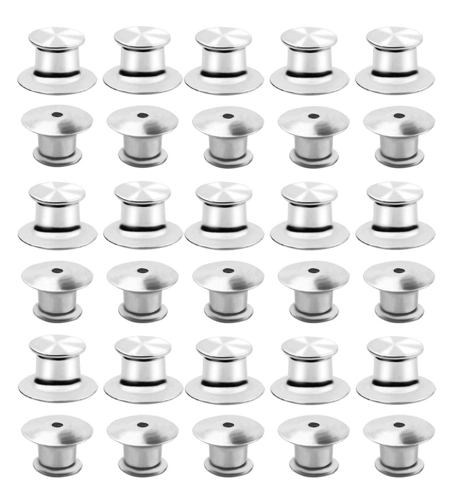 30 Pieces Metal Locking Pin Backs - No Tool Required - Silver Lapel Pin Clasps for Disney & Badge Pins - Buy Online on GoSupps.com