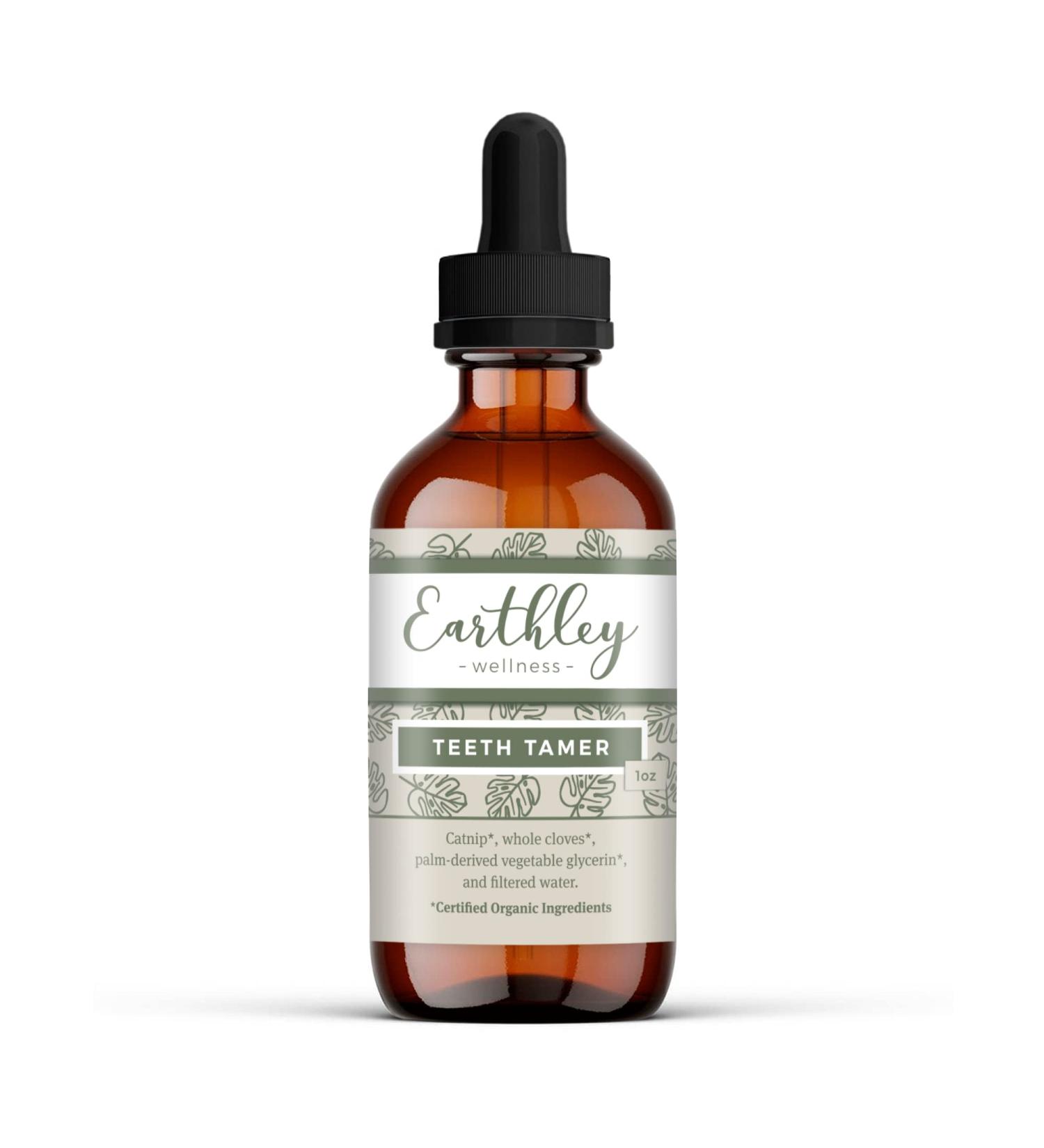 Earthley Wellness Teeth Tamer - Natural Teething Relief for Drooling and Irritability - Pure Organic Ingredients - Essential Oil-Free and Alcohol-Free (1 oz) - Buy Online on GoSupps.com