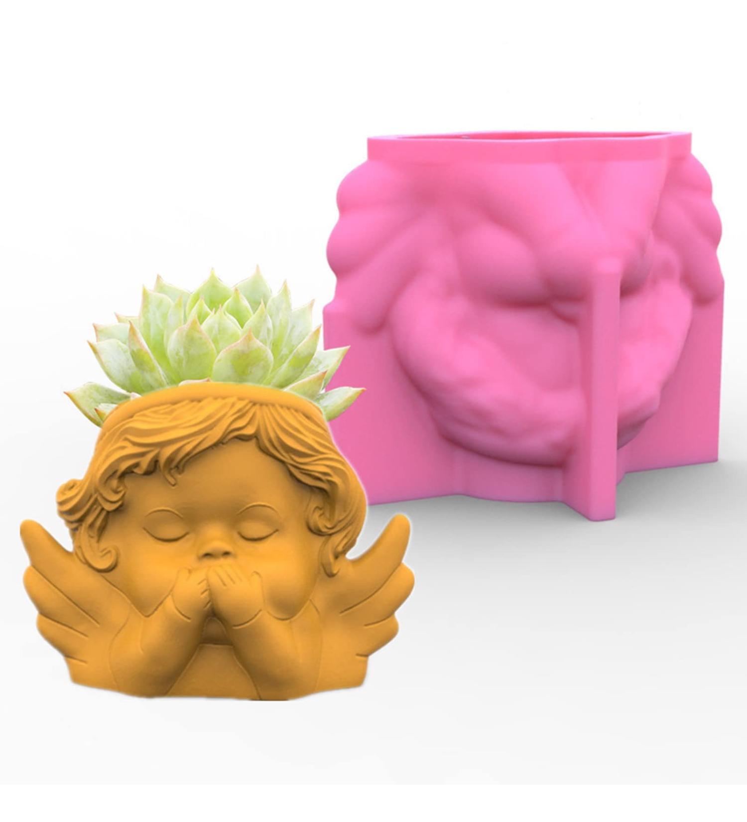 Cute Angel Wing Succulent Flower Pot Silicone Mold for Epoxy Resin and Concrete - Buy Online on GoSupps.com