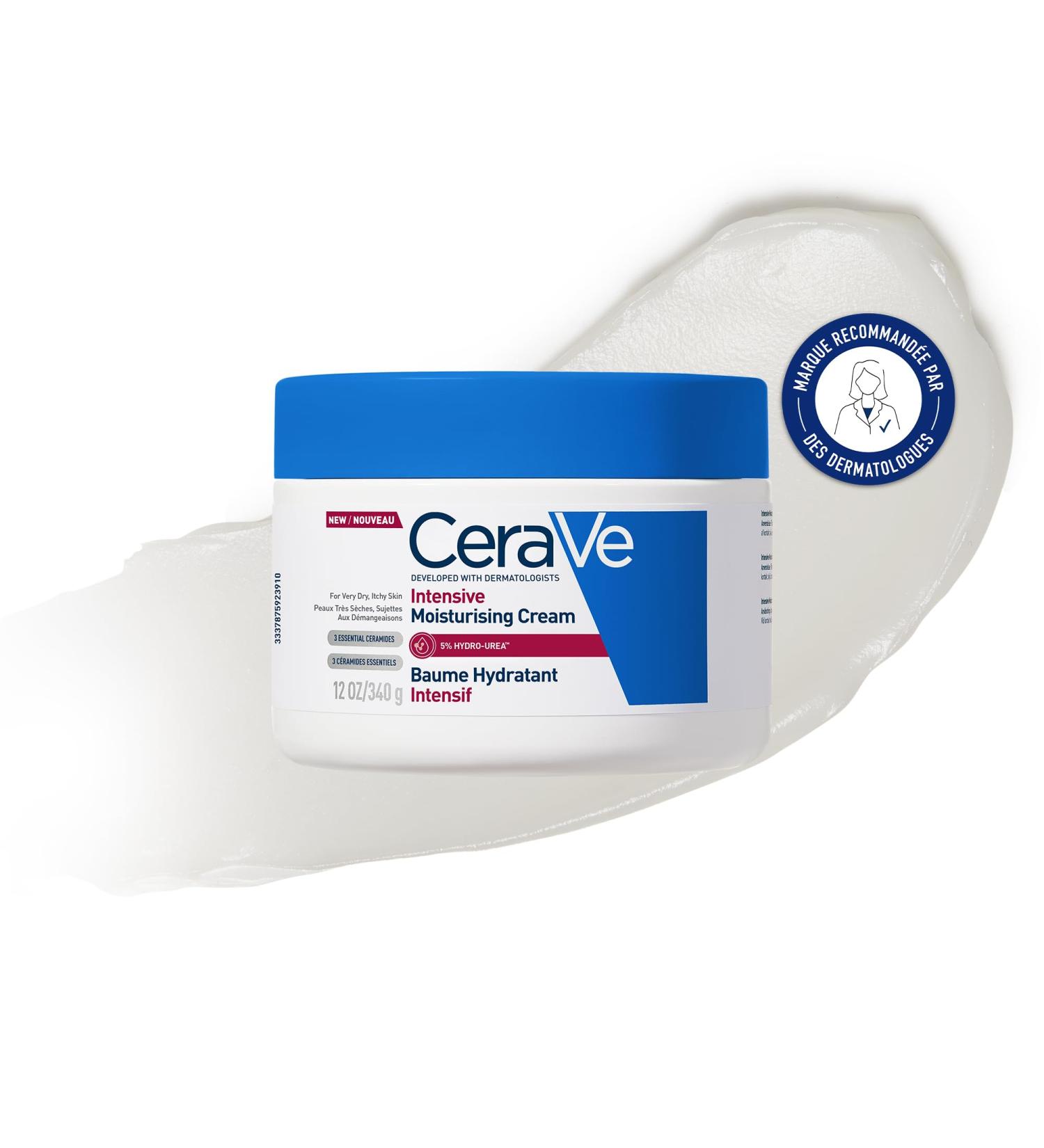 CeraVe - Baume Hydratant Intensif Corps & Visage - Peaux Tr s S ches Avec D mangeaisons - 72H d Hydratation - Beurre de Karit + 3 C ramides + Hydro-Urea Boost - Sans Parfum Non Com dog ne - 340g - Buy Online on GoSupps.com
