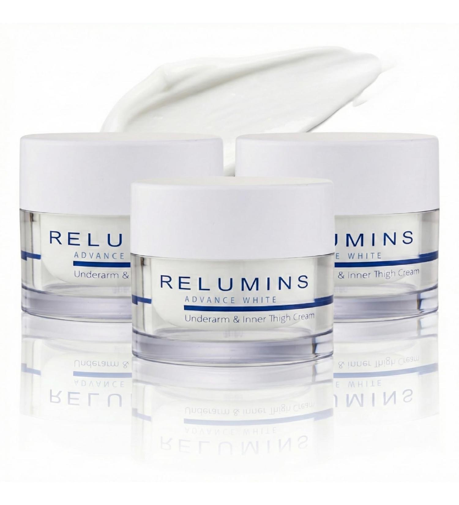 Relumins Underarm & Inner Thigh Moisturizing Cream Self-Care Hydrating & Smoothing Cream for Underarms Elbows Knees Bikini Line & Intimate Skin Daily Use 50g x 3 Jars - Buy Online on GoSupps.com