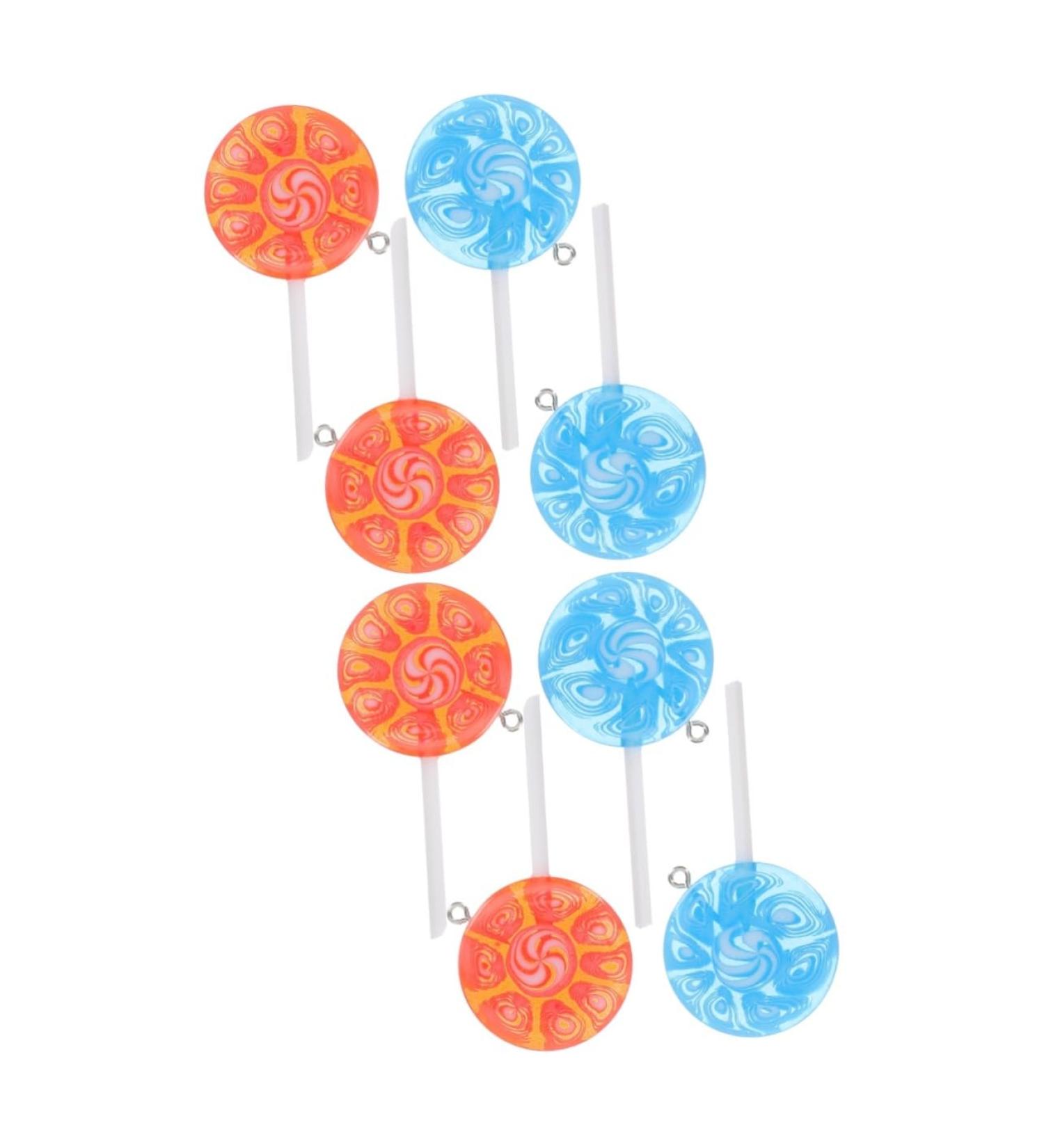 12 Pcs Lollipop Keychain Key Fob Lollipops DIY Pendant Charms DIY Lollipop Charms Self Made Bracelet 6X3CMx2pcs Assorted Colorx2pcs - Buy Online on GoSupps.com