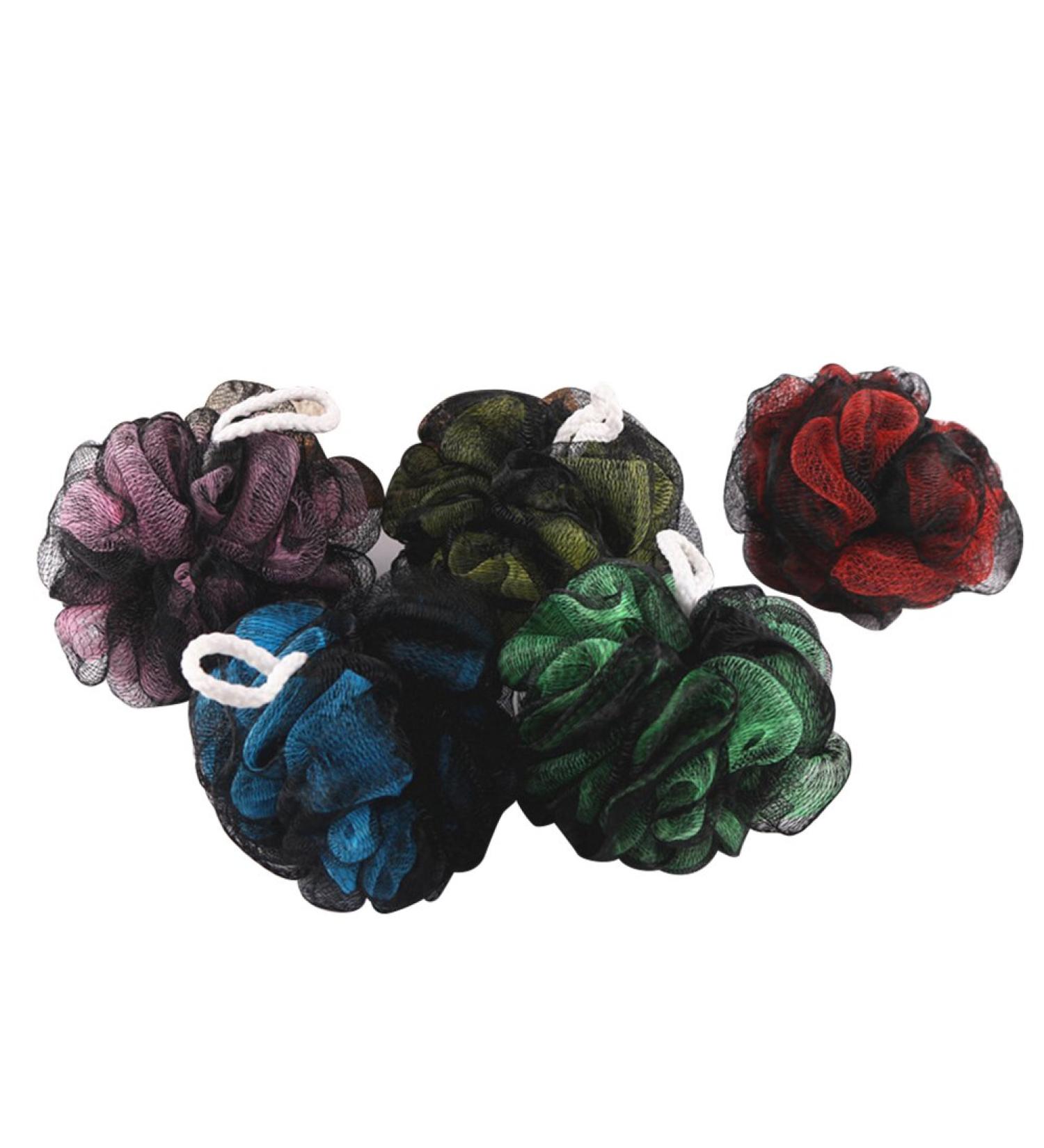 5pcs Exfoliating Bath Sponges | Mesh Pouf Shower Loofahs & Scrubbers | Premium Body & Shower Care - Buy Online on GoSupps.com