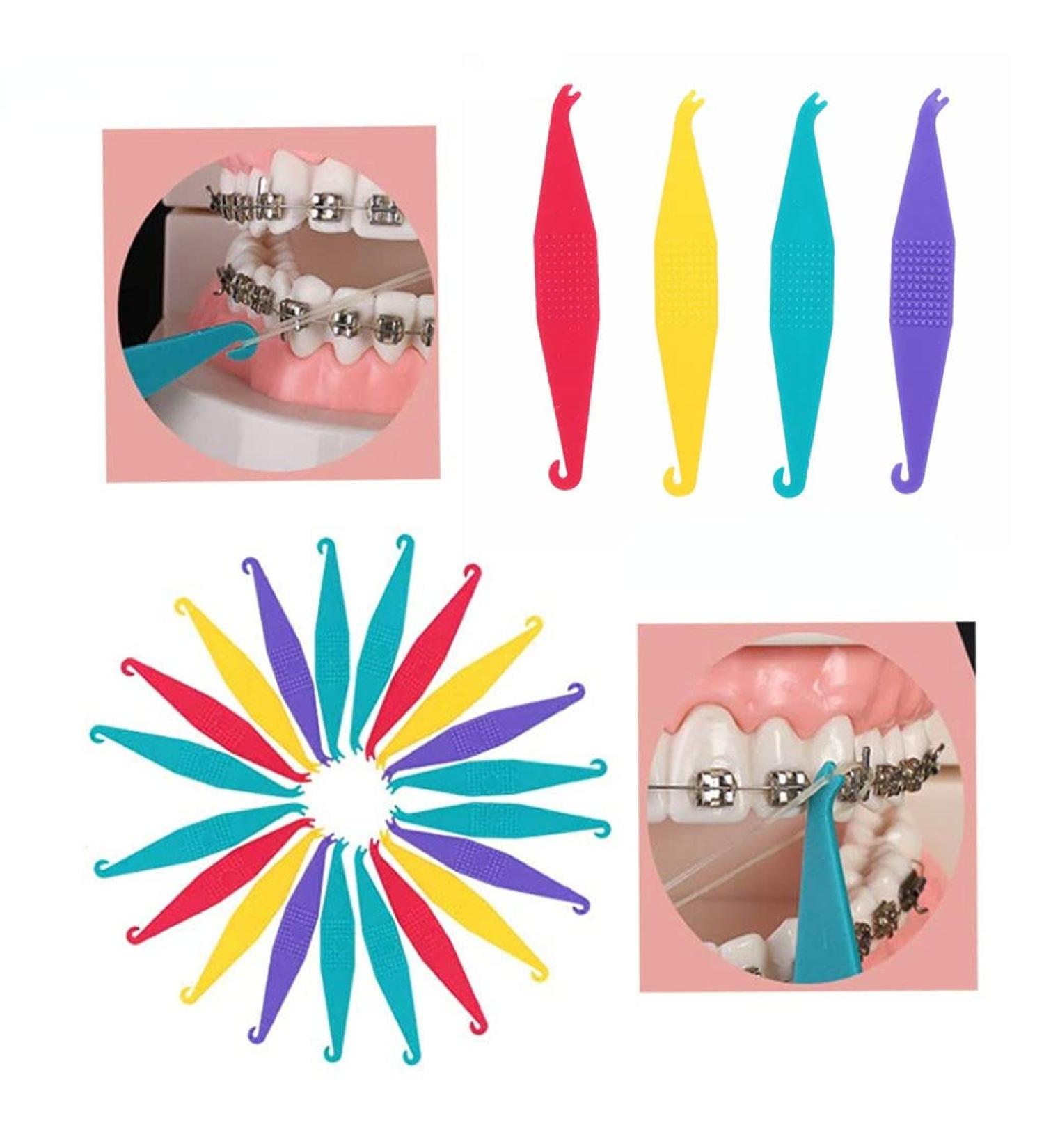 50 Pcs Dental Elastic Rubber Band Placers for Braces - Orthodontic Tool for Easy Replacement - Disposable Plastic Orthodontic Placers - Buy Online on GoSupps.com