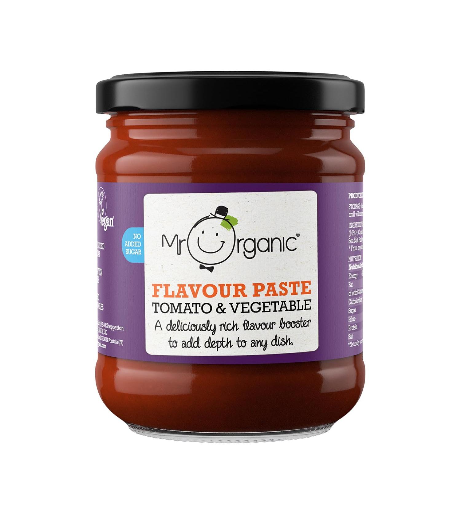 Mr Organic - Tomato & Vegetable Flavour Paste - Pack of 6 - Made with Sun-Ripened Italian Tomatoes - Vegan-Friendly - Organic Flavour Booster - Rich & Savoury Tomato & Vegetable 200g (Pack of 6) - Buy Online on GoSupps.com