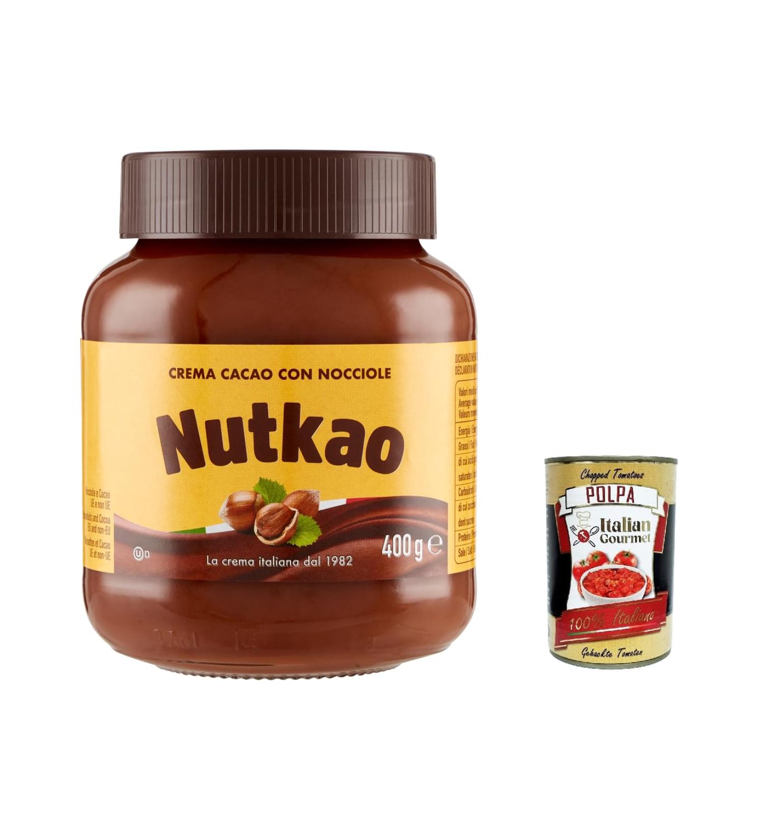 Italian Gourmet E.R. Nutkao Hazelnut Cocoa Spread Pack of 6 hazelnut cocoa spreads Italian cream 400g + Italian Gourmet Polpa 400g - Buy Online on GoSupps.com