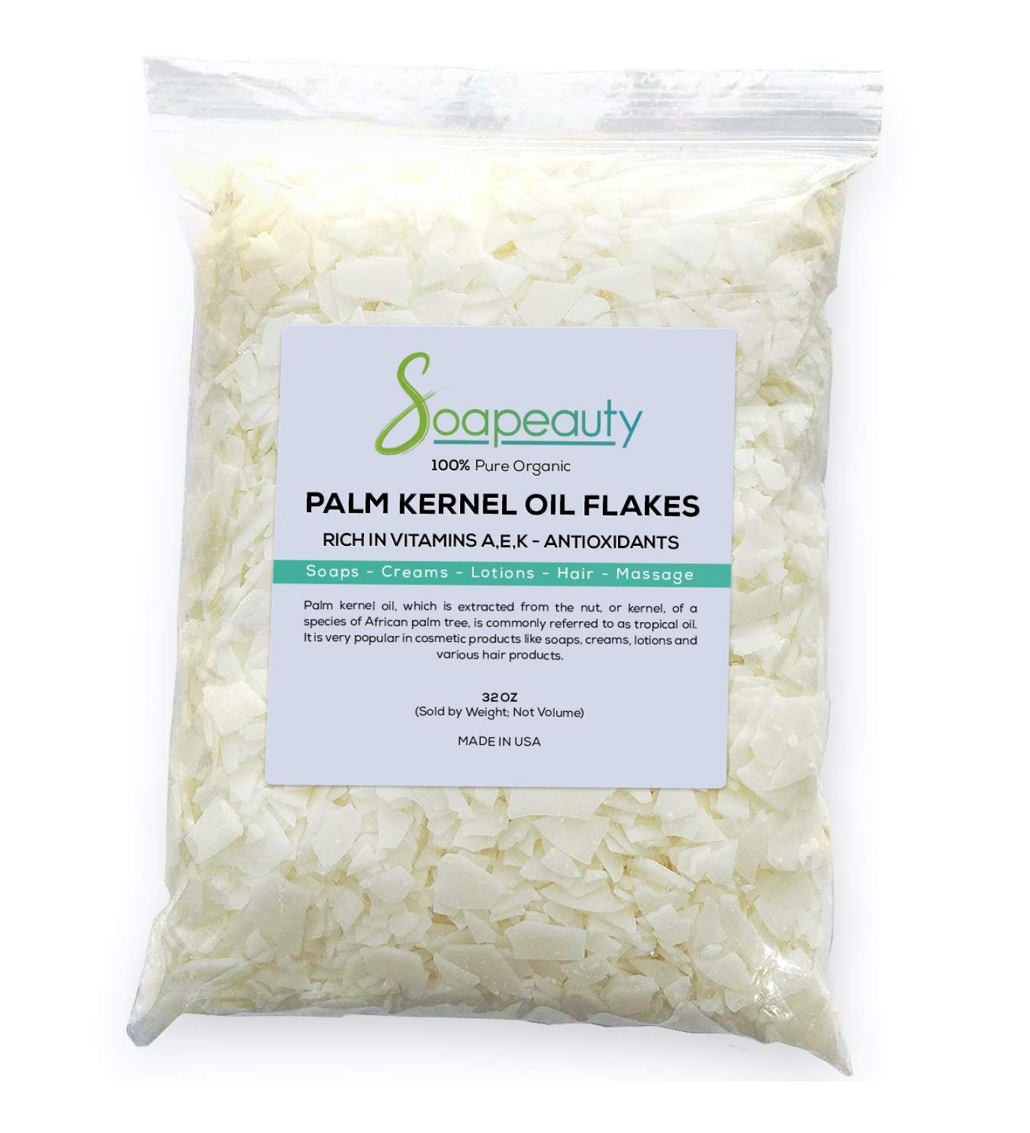 Palm Kernel Oil Flakes - Pure Unrefined Oil for Soap Making & Cosmetics - 32 OZ Pack - Buy Online on GoSupps.com