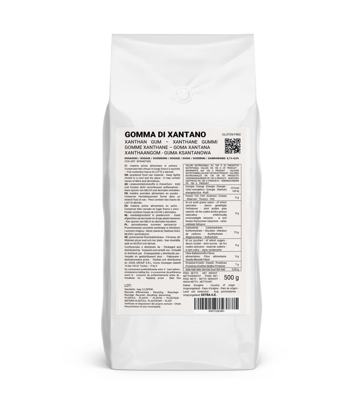 Saporepuro Xanthan Gum 500 GR - ideal for ice cream sauces toppings sorbets gels pizza tense mixologists molecular kitchen - 100% pure 500 g (1 Pack)