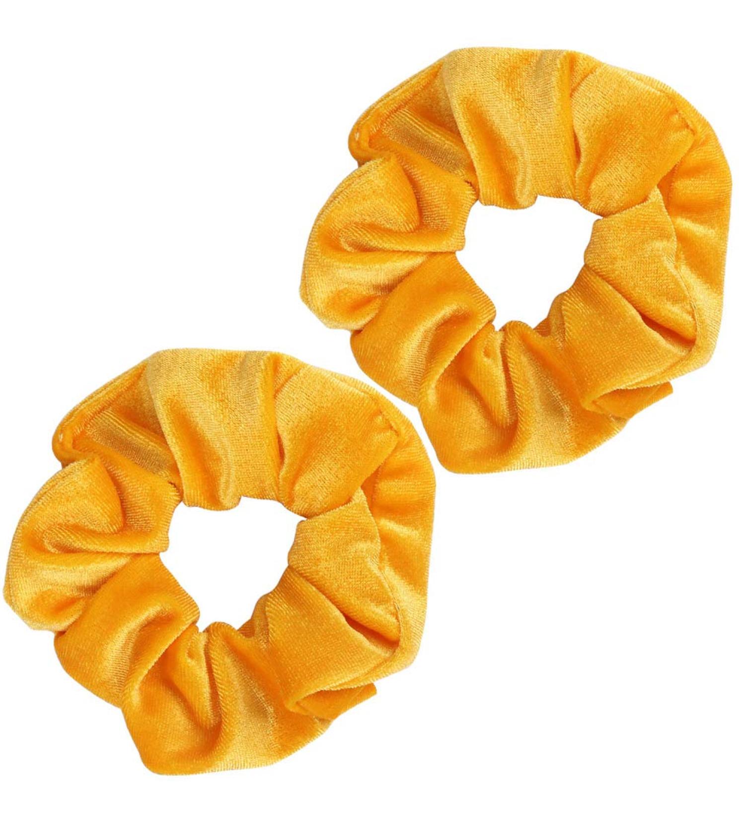 Guvass 2 Pack Yellow Velvet Hair Scrunchies - Soft Hair Ties for Women - Buy Online on GoSupps.com