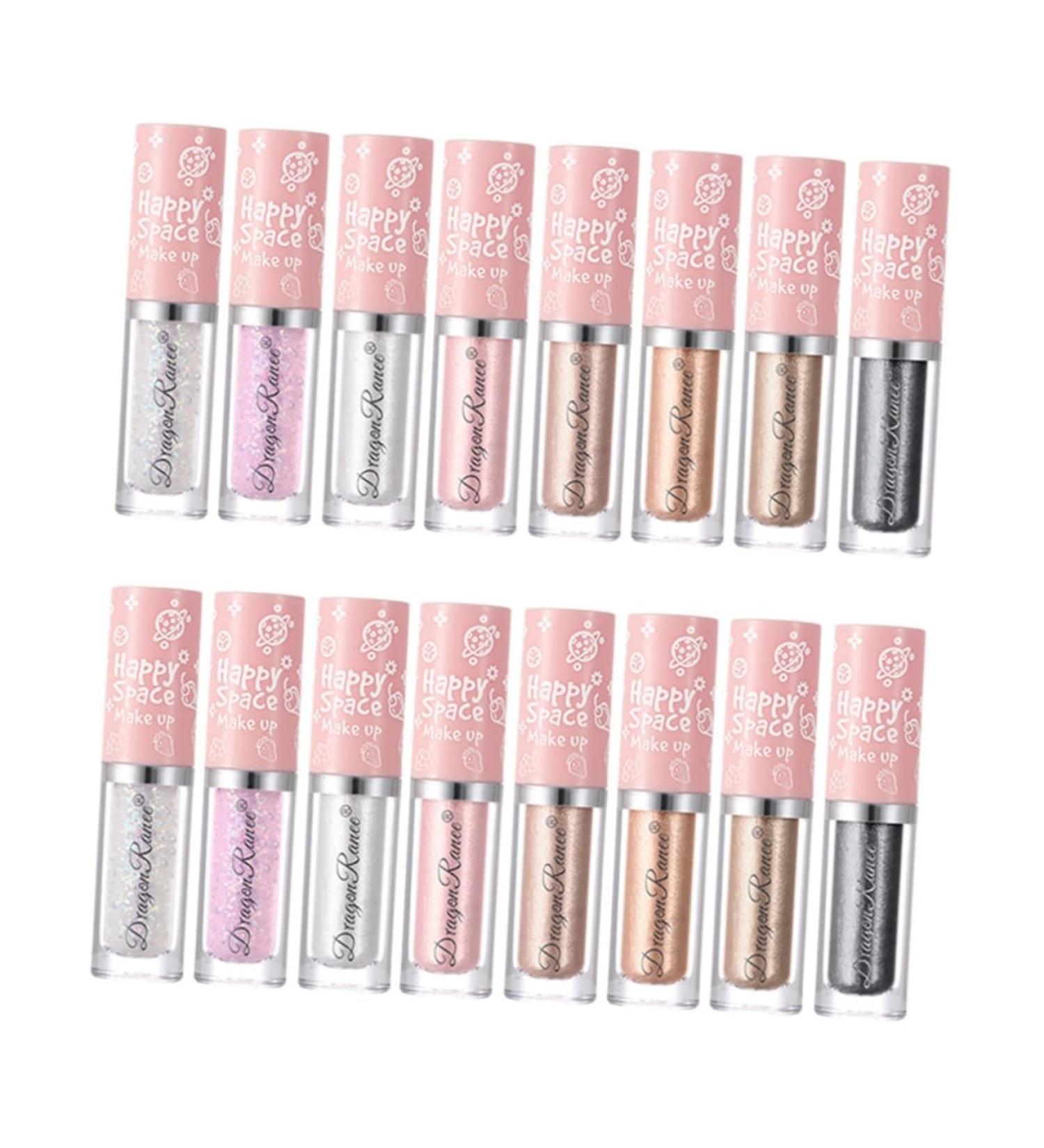 Healeved 16 pcs DIY Bling Tool Makeup Cosmetics Women Shadow Liquid Eye Highlight Glitter Eyeshadow - Buy Online on GoSupps.com