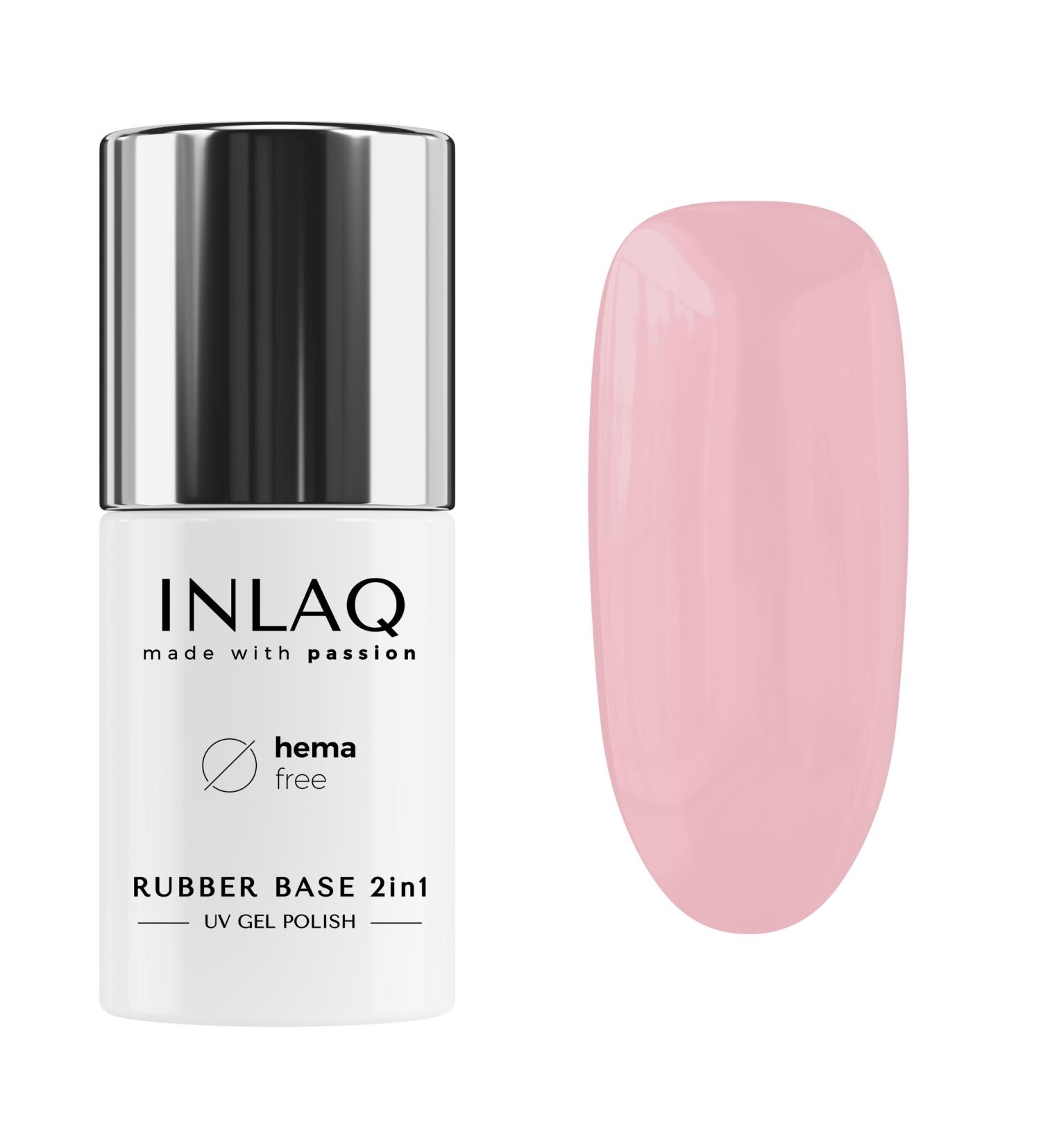 INLAQ 2in1 Rubber Base Gel UV HEMA Free Aroma 6ml | High Opacity Gel Nail Polish Base & Cover Gel with Aroma - Buy Online on GoSupps.com