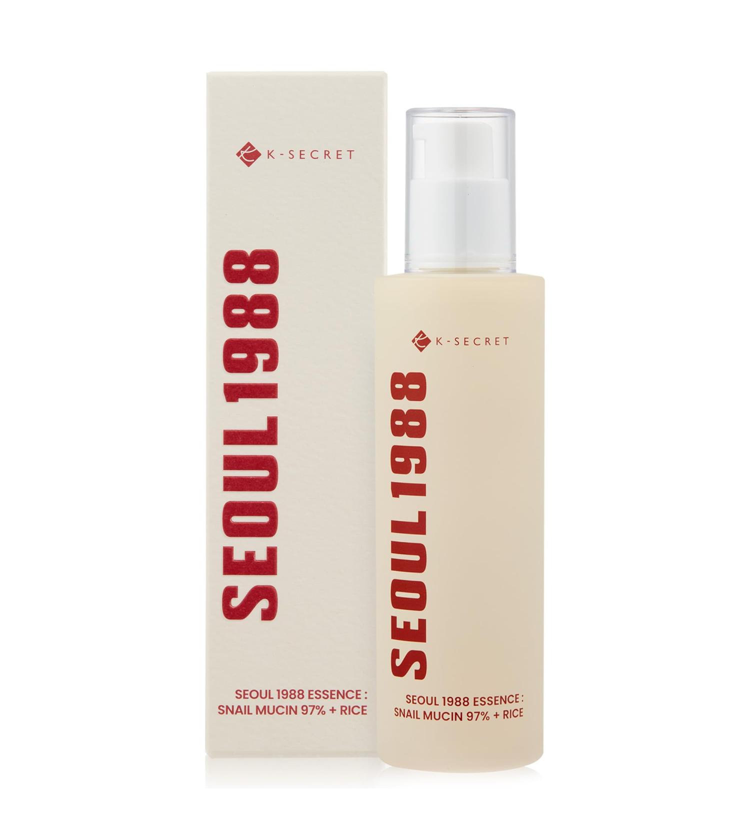 K-SECRET Snail Mucin Essence Serum - 97% Snail Secretion & Rice Extract for Hydration | SEOUL 1988 Korean Skincare 100mL - Buy Online on GoSupps.com