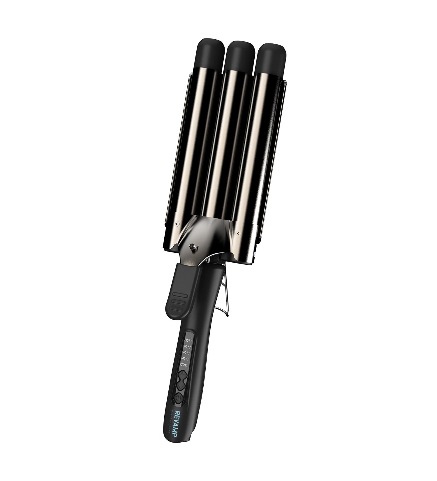 Revamp ProGloss Beach Big Waver - 3-Wave Iron for Glossy Beach Waves & Healthy Hair with Prowl Oils - Buy Online on GoSupps.com