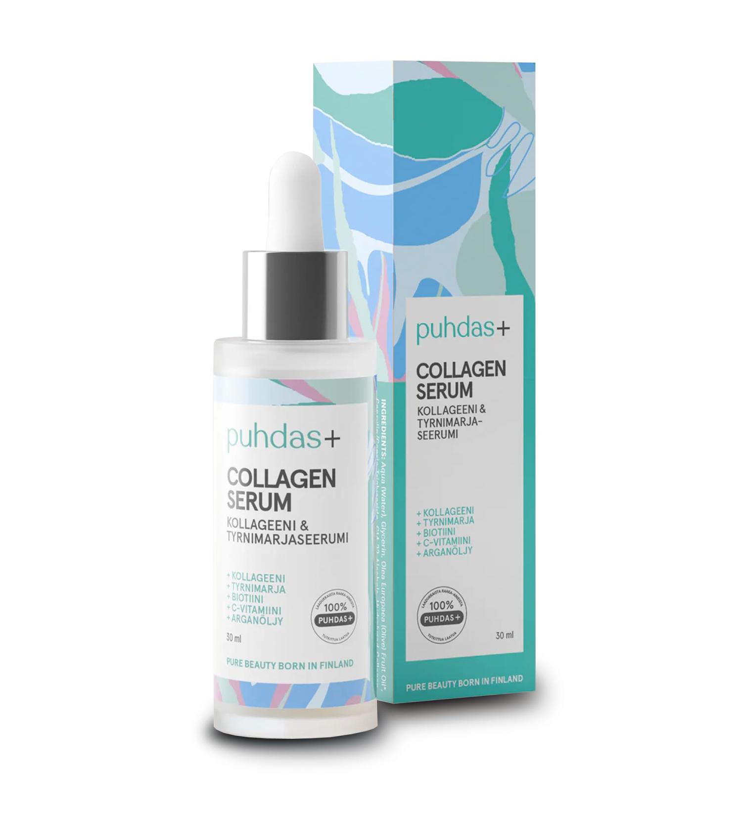 New Organics Oy Collagen serum 30 ml high dosage effective collagen serum for the face with vitamin C sea buckthorn biotin and argan oil serum face made in Finland - Buy Online on GoSupps.com